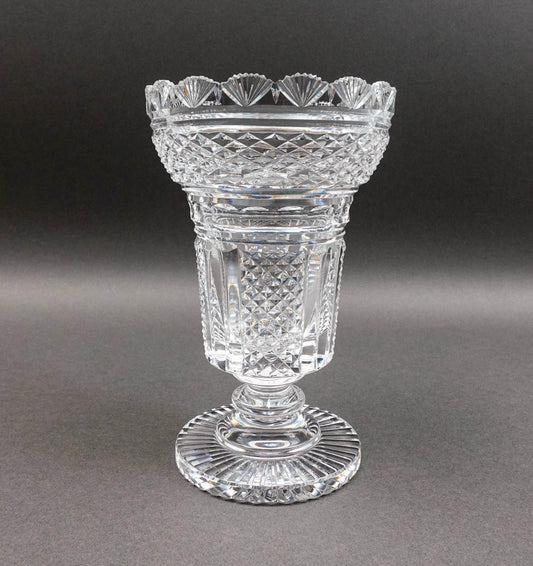 Waterford Crystal Master Cutter Hibernia Footed Vase 8 3/4" (Read)