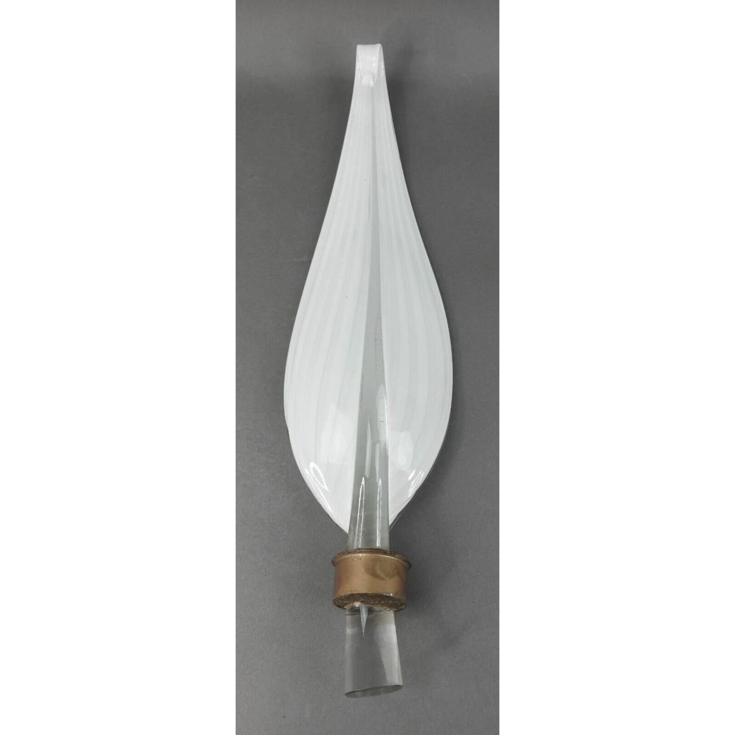 Murano Vintage Large White Leaf Art Glass Wall Sconce Shade No Backplate