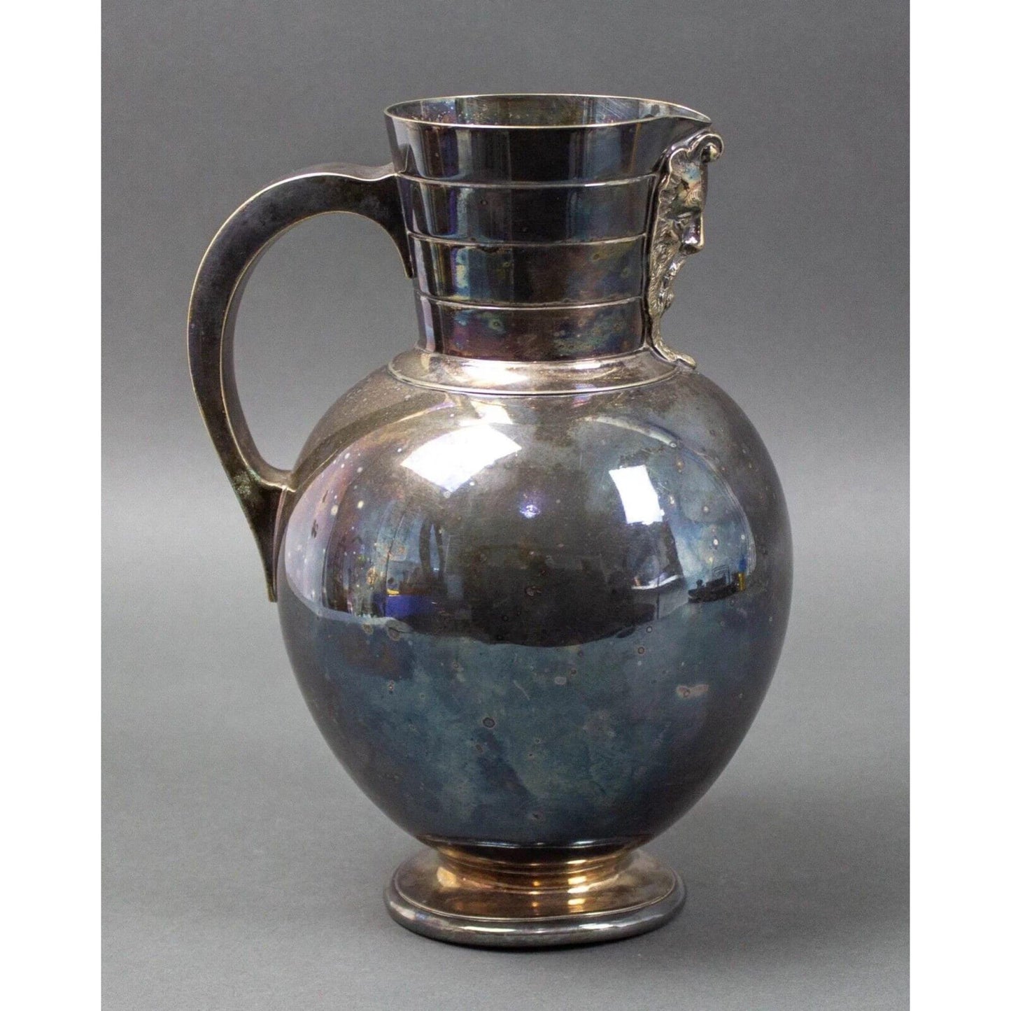 Martin Hall & Co MH Co Silverplated Pitcher Mask Anton Michelsen Danish Style