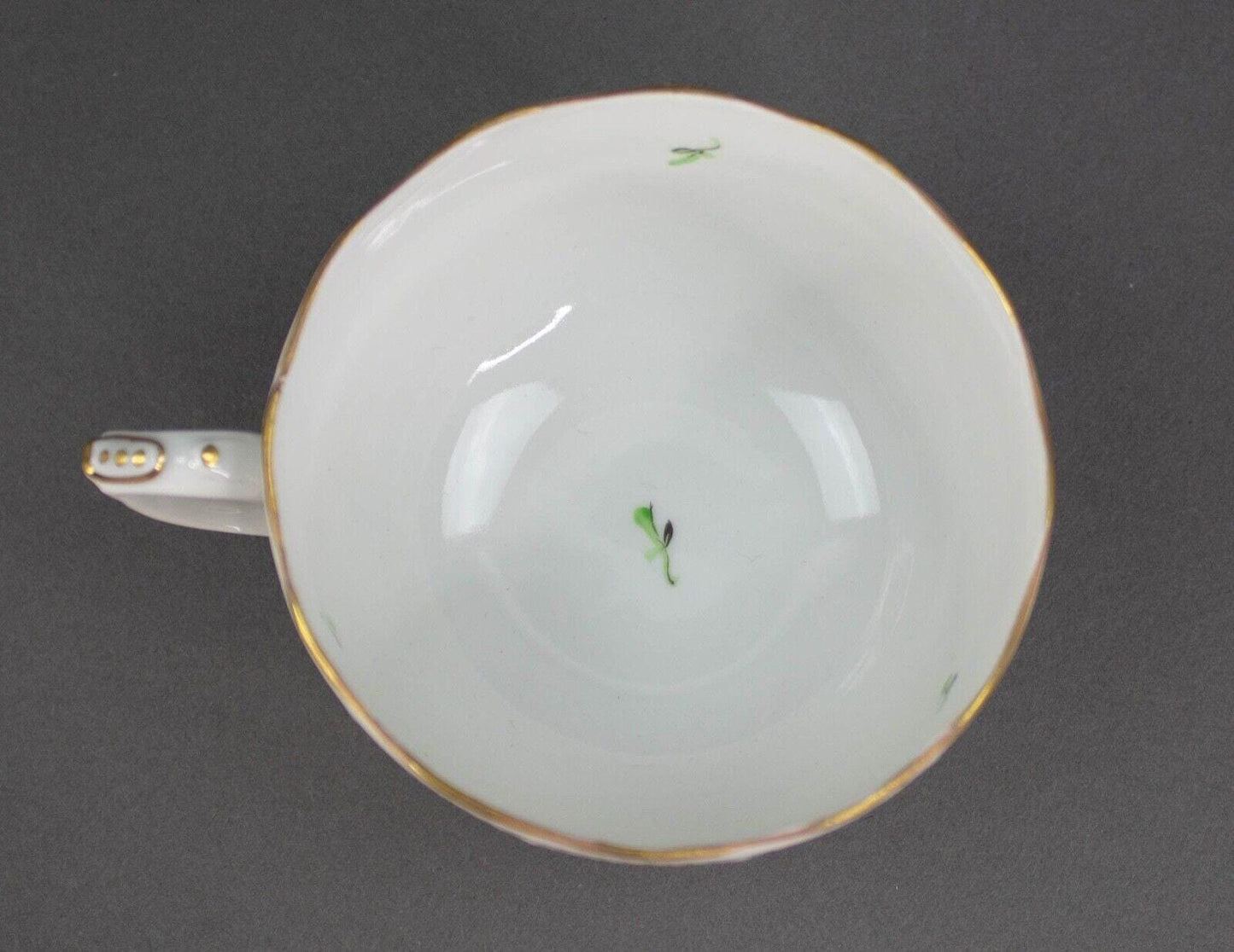 Herend Hungary Hand Painted Floral Tea Cup Gold Trim.