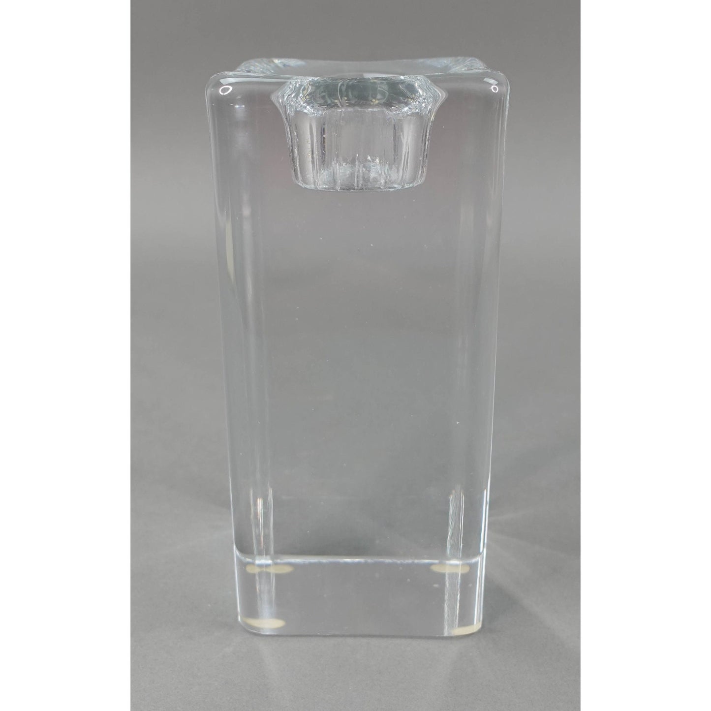 Kosta Boda Gorin Waff Signed & Numbered Heavy Cube Crystal Glass Candle Holder