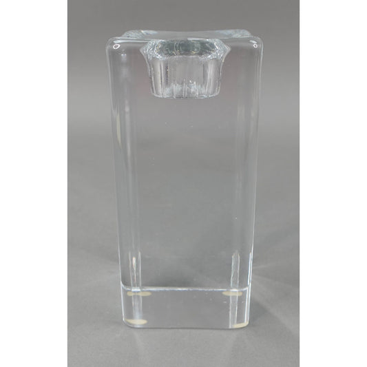 Kosta Boda Gorin Waff Signed & Numbered Heavy Cube Crystal Glass Candle Holder