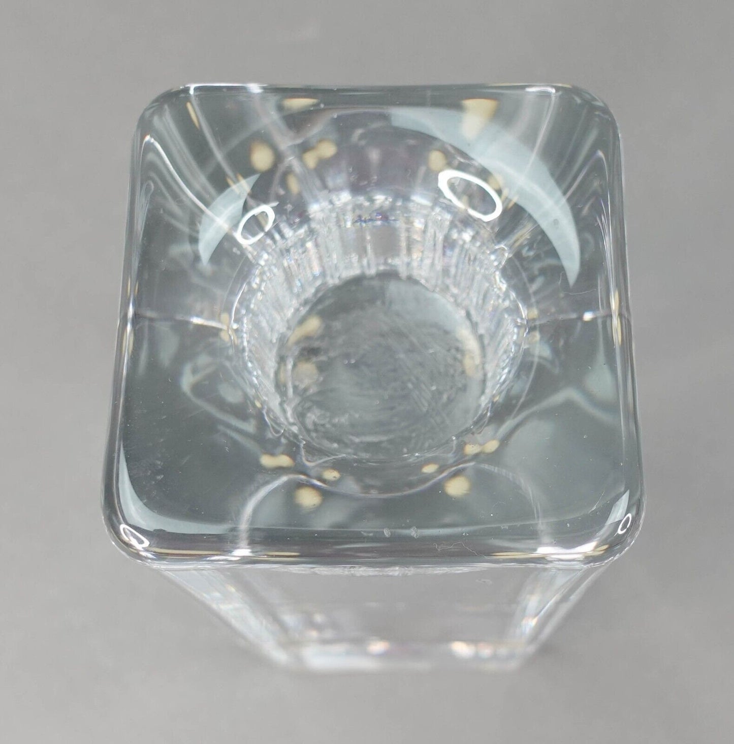 Kosta Boda Gorin Waff Signed & Numbered Heavy Cube Crystal Glass Candle Holder