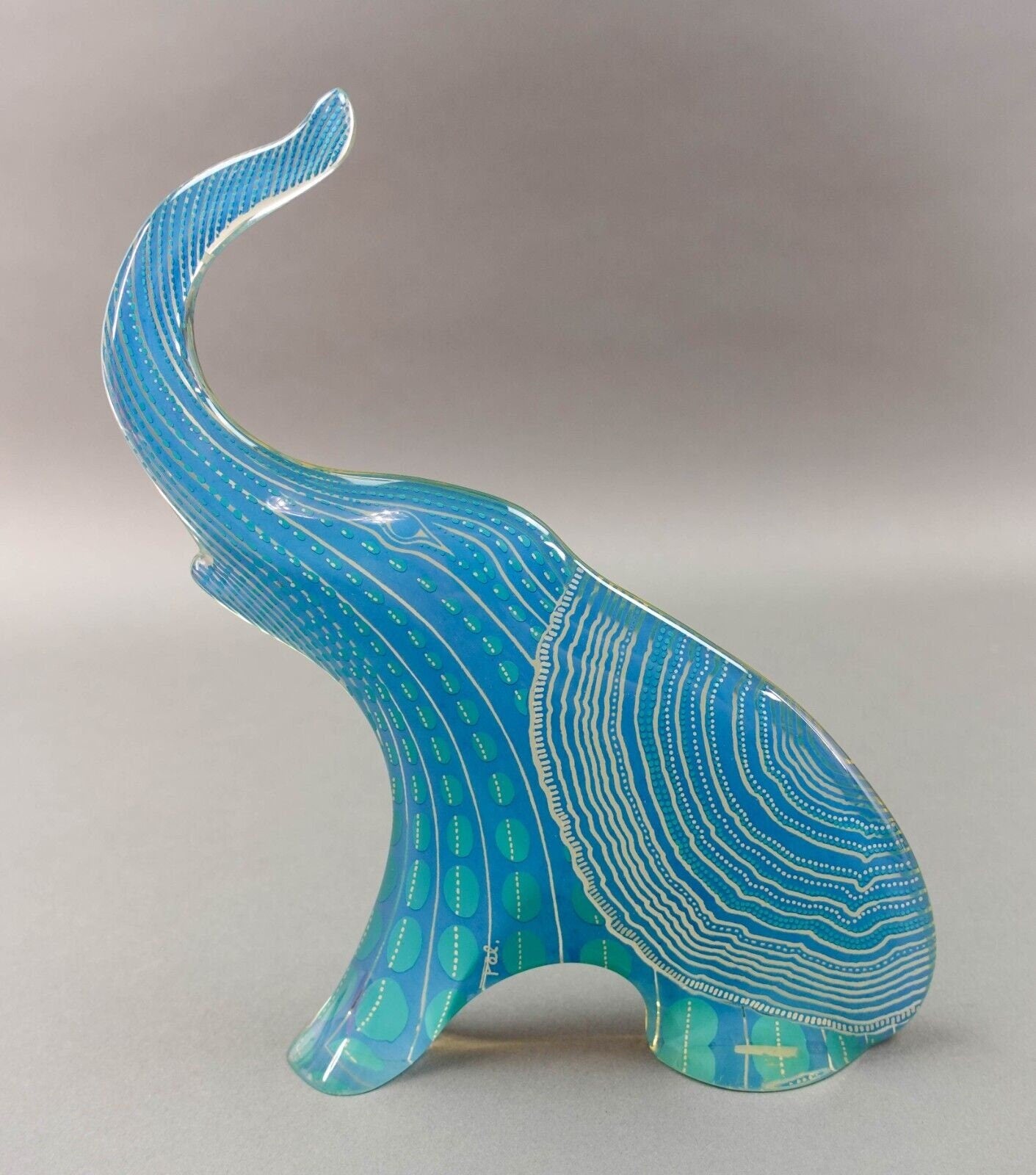 Abraham Palatnik Brazil Mid Century Lucite Acrylic Elephant Op Art Sculpture 9"