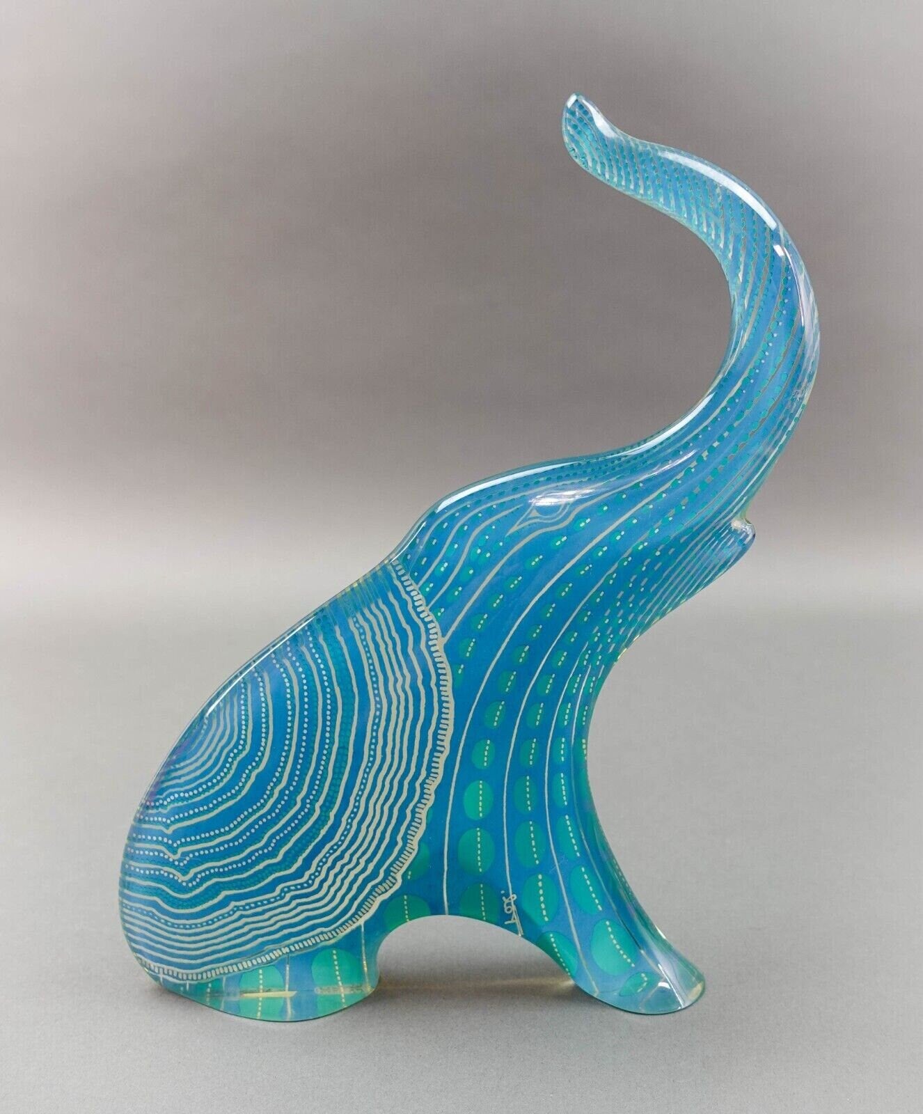 Abraham Palatnik Brazil Mid Century Lucite Acrylic Elephant Op Art Sculpture 9"