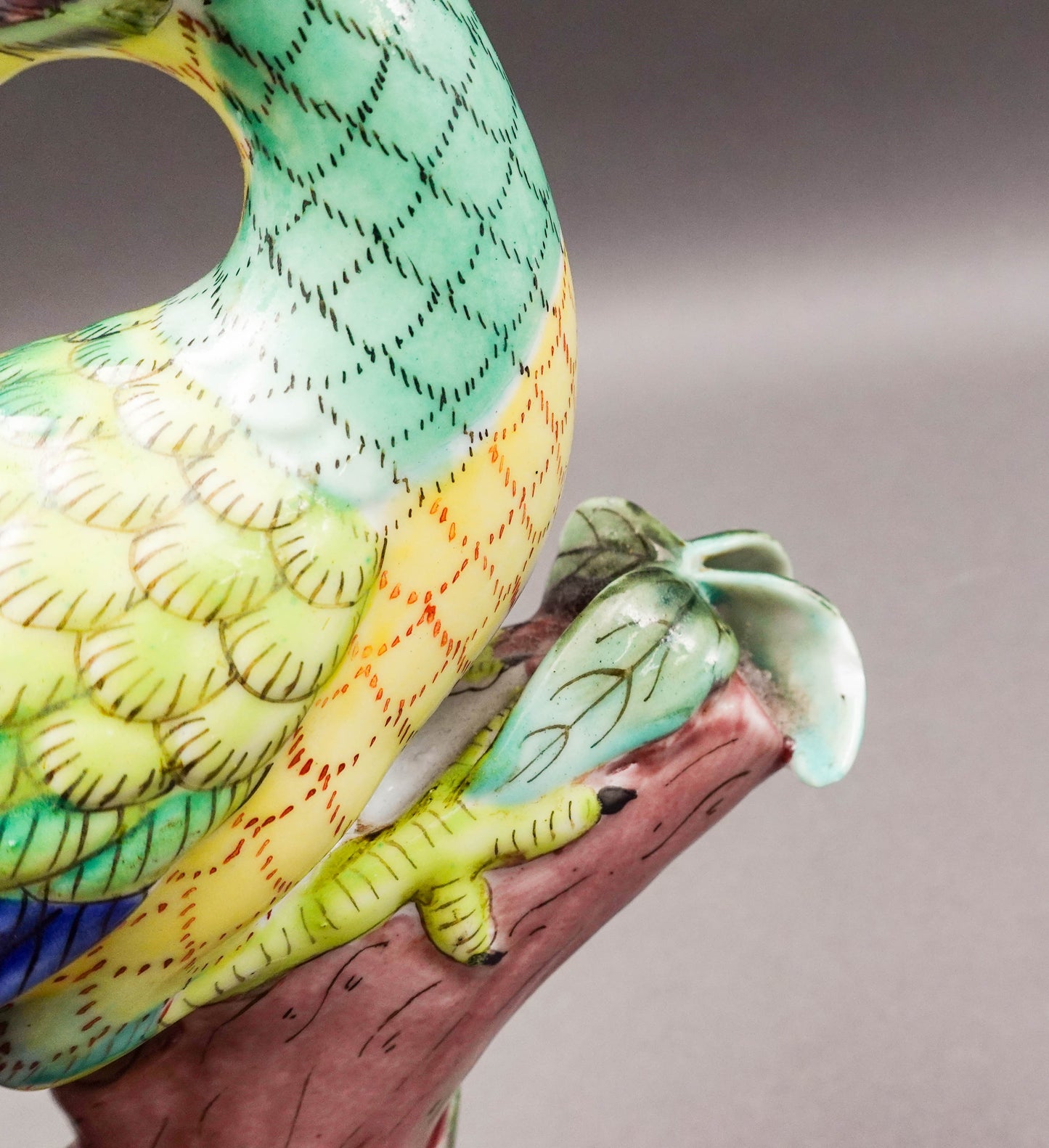 Pair Parrot Pheonix Peacock Pheasant Bird Pottery Figurine Book Sculpture (Read)