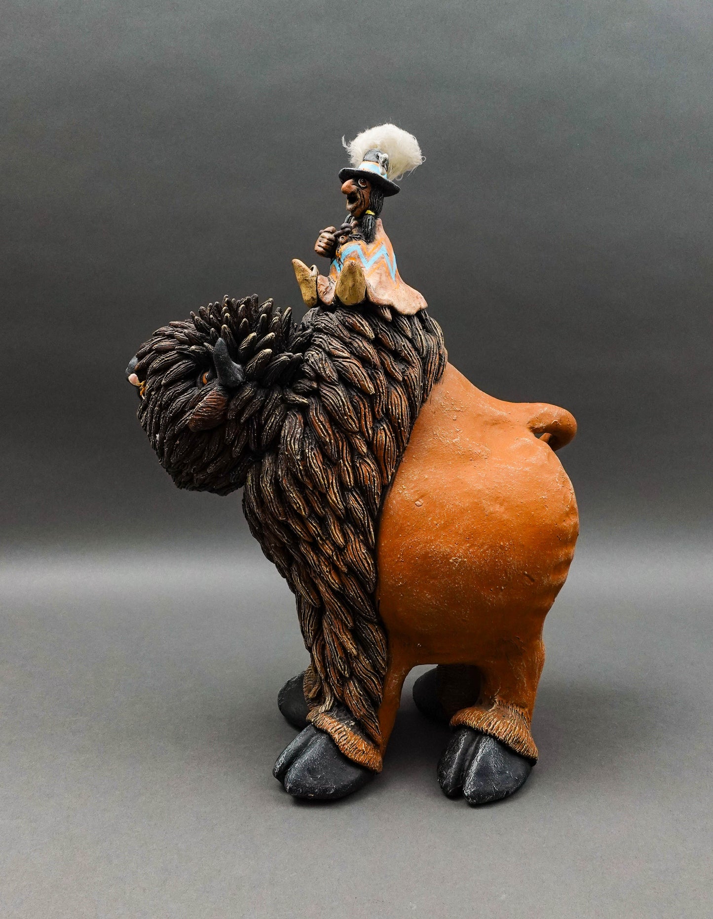Todd Warner Signed Rare 1993 Bison Or Buffalo Medicine Man Large Sculpture