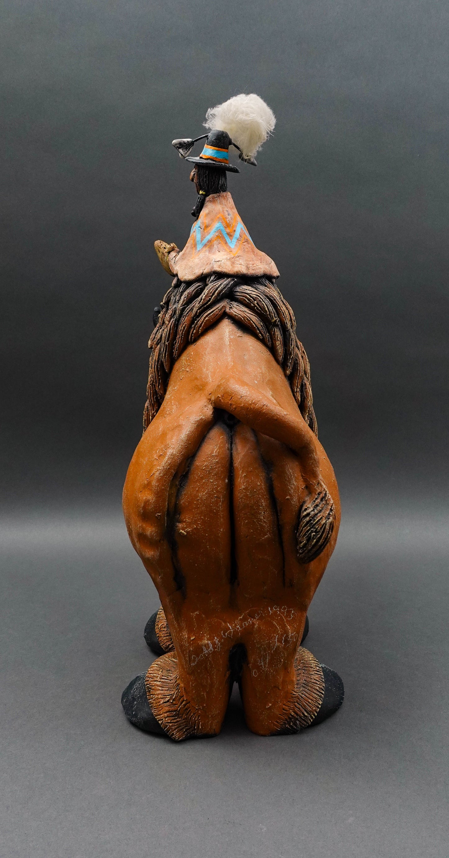 Todd Warner Signed Rare 1993 Bison Or Buffalo Medicine Man Large Sculpture