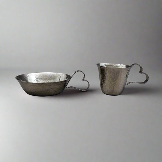 Michael Aram Hammered Heart Bowl & Cup Baby Gift Set