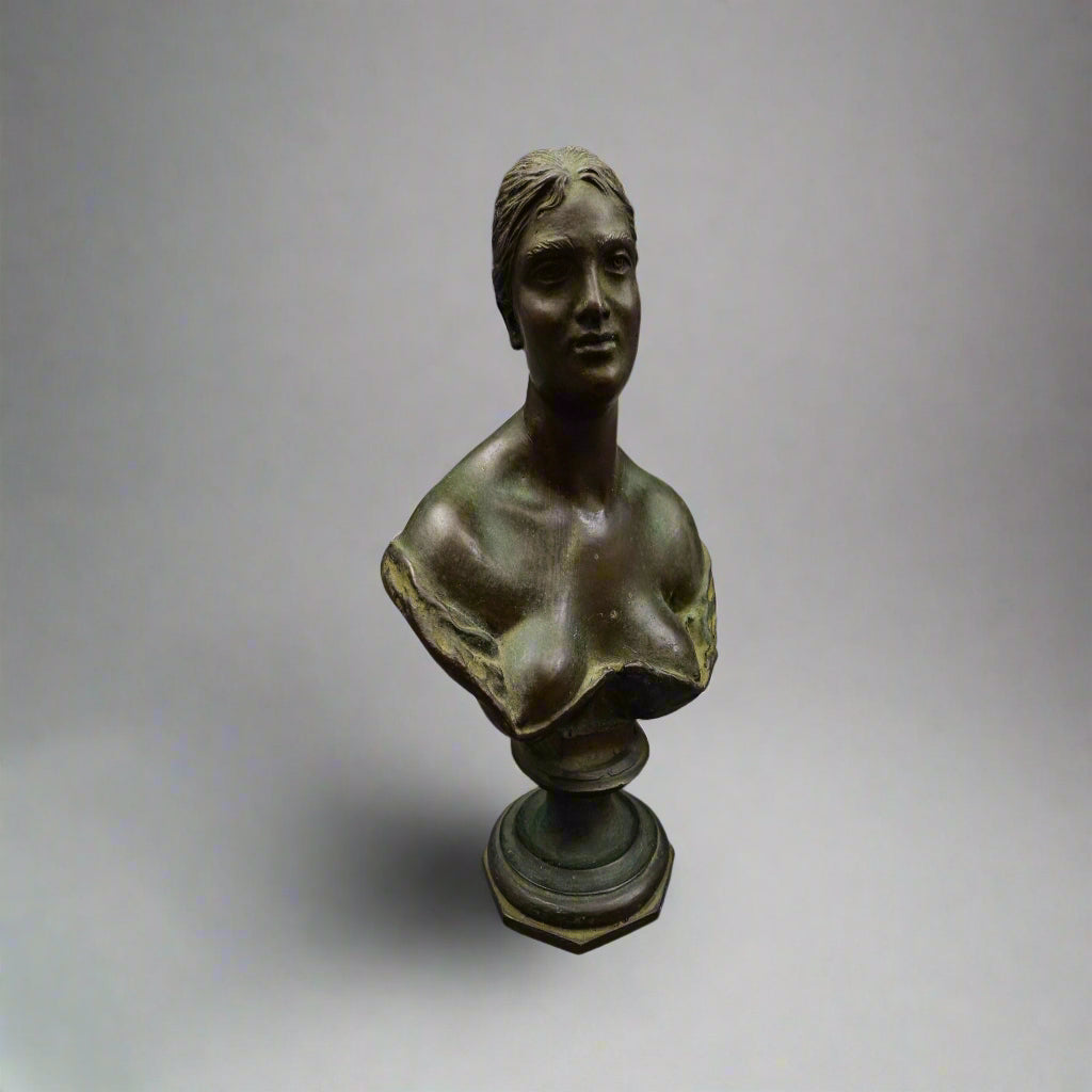 Vincenzo Gemito Naples Italy Antique Busto Di Donna Bronze Woman Bust Sculpture