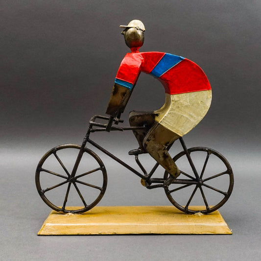 Manuel Felguerez Mexican Large Cyclist Bicycle Rider Metal Art Sculpture 12 3/4"