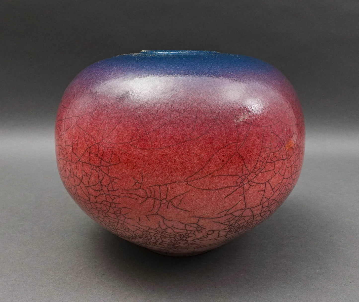 Galloway 1986 Signed Crackled Glazed Raku Studio Art Pottery Vase 9 1/2"