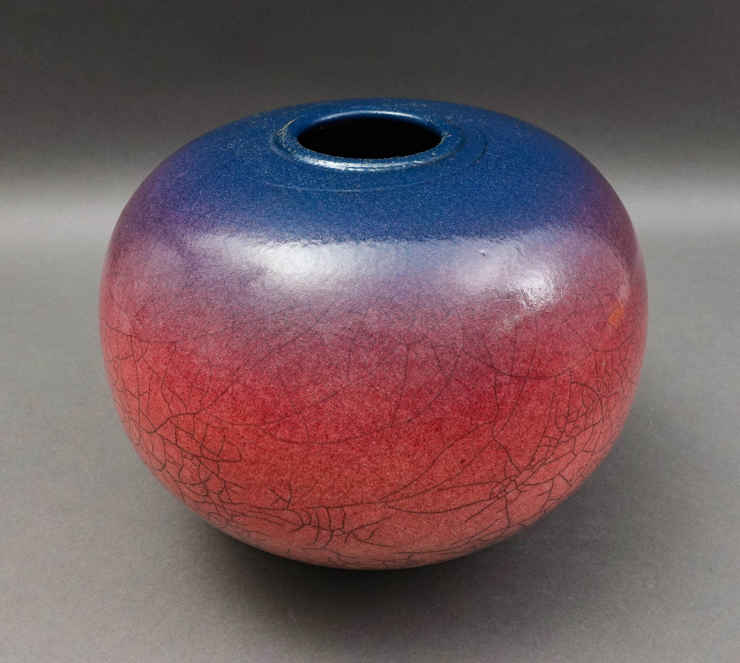 Galloway 1986 Signed Crackled Glazed Raku Studio Art Pottery Vase 9 1/2"