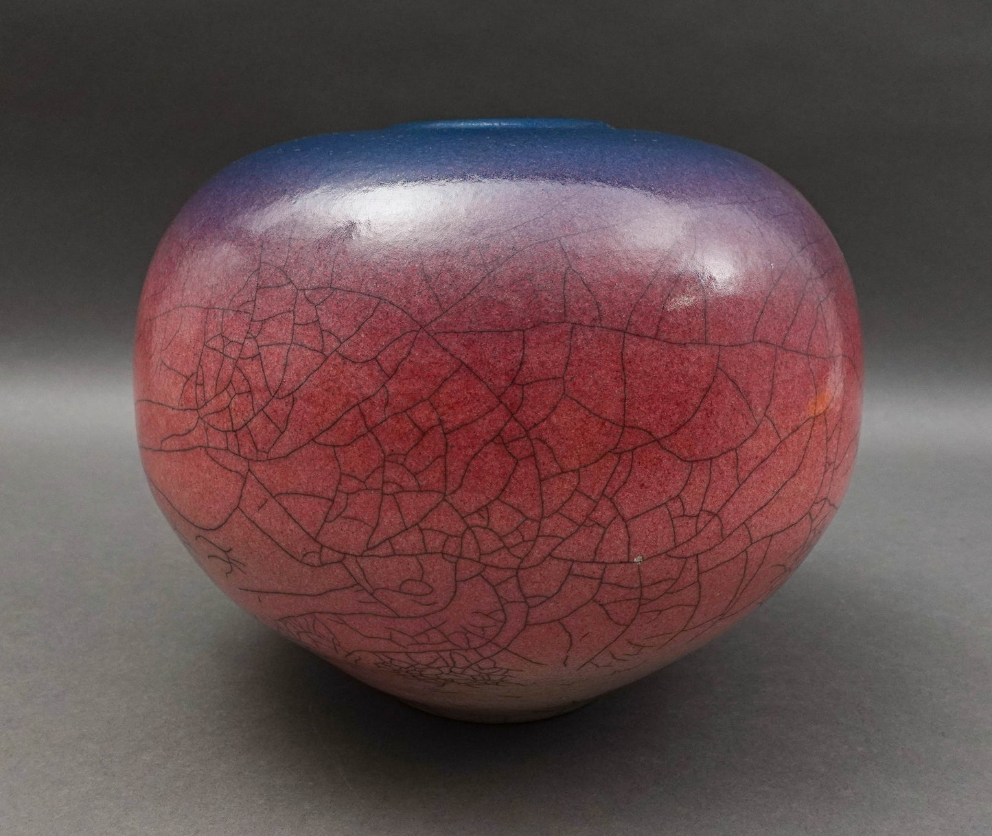 Galloway 1986 Signed Crackled Glazed Raku Studio Art Pottery Vase 9 1/2"