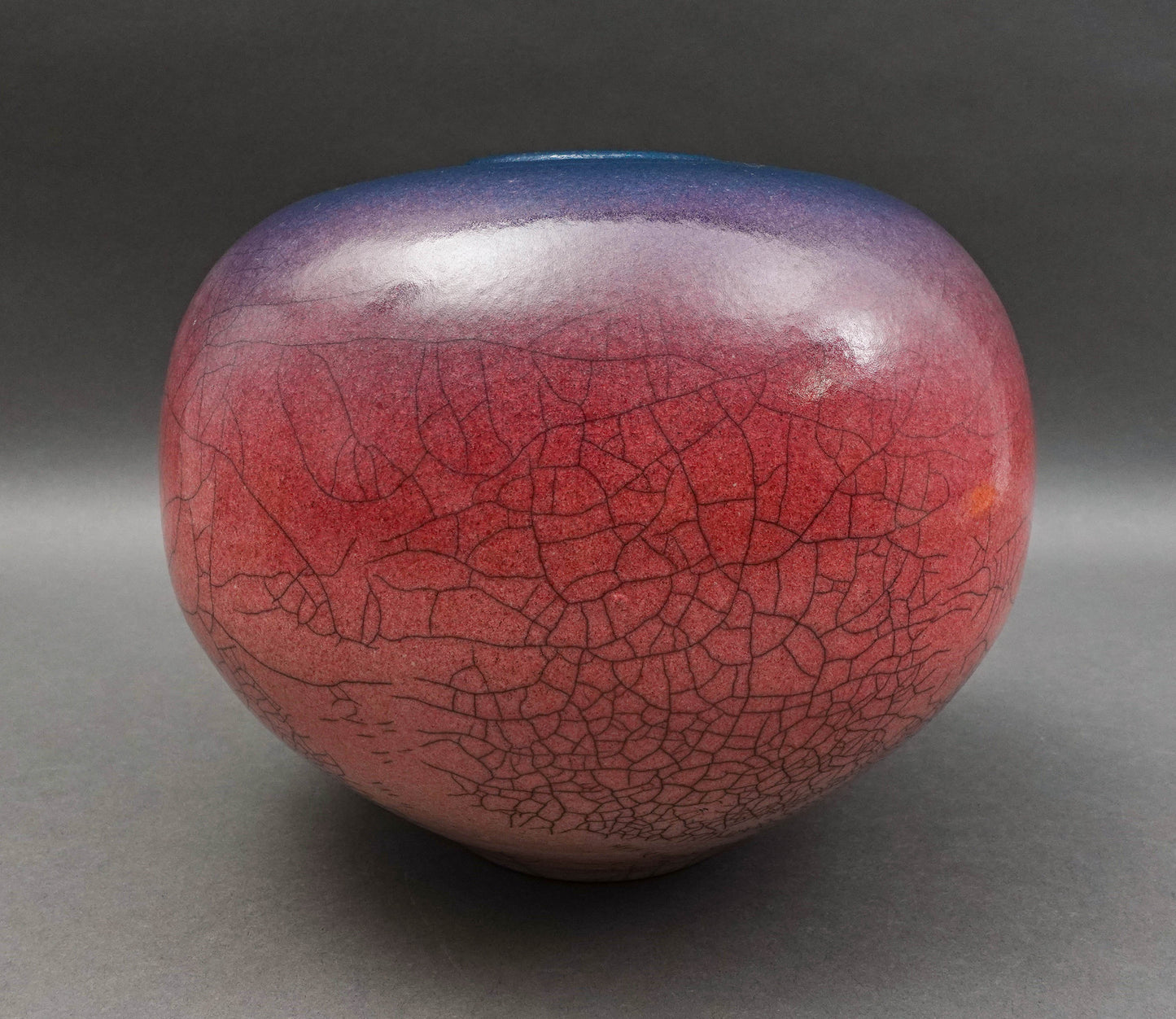 Galloway 1986 Signed Crackled Glazed Raku Studio Art Pottery Vase 9 1/2"