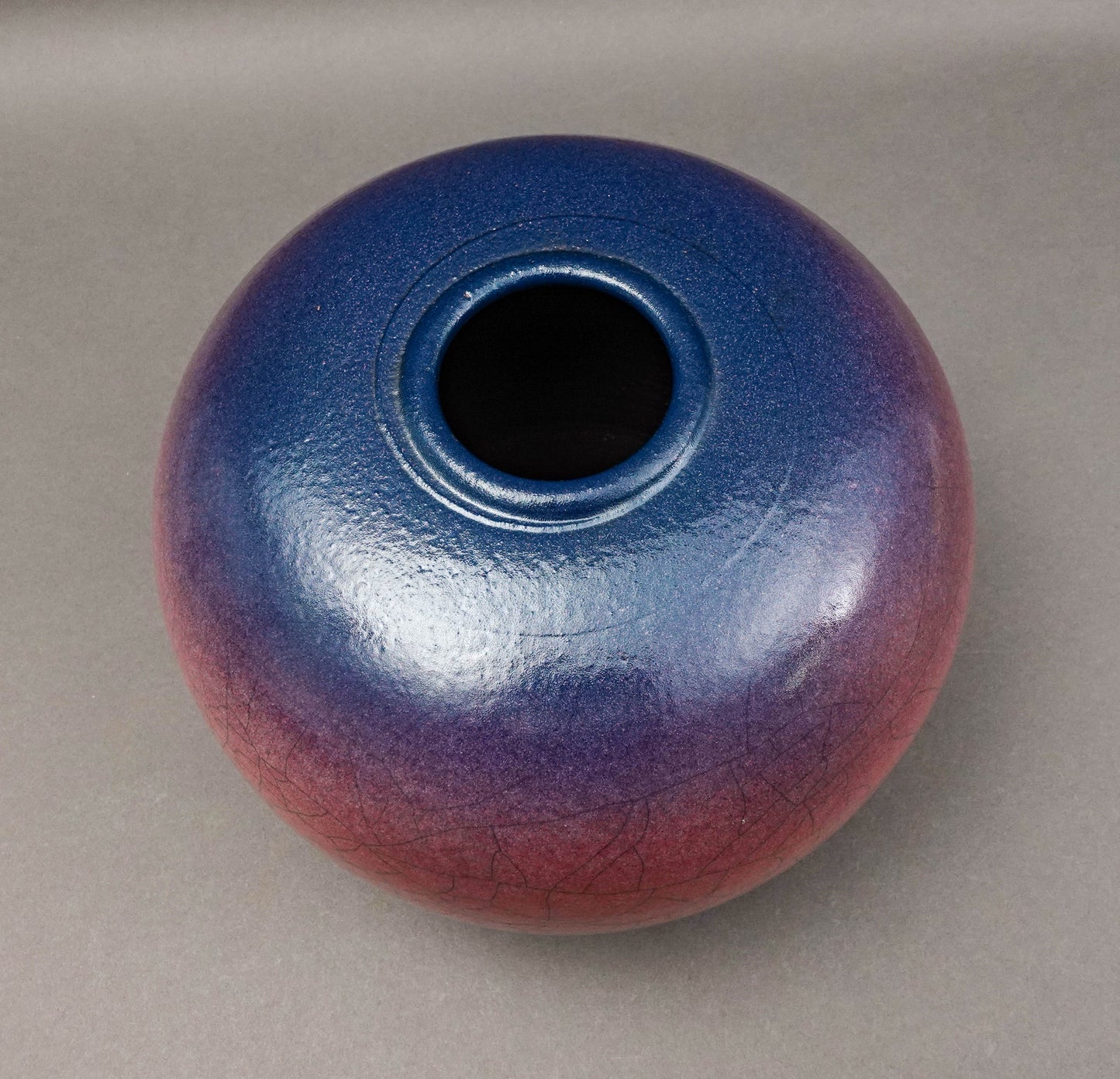 Galloway 1986 Signed Crackled Glazed Raku Studio Art Pottery Vase 9 1/2"