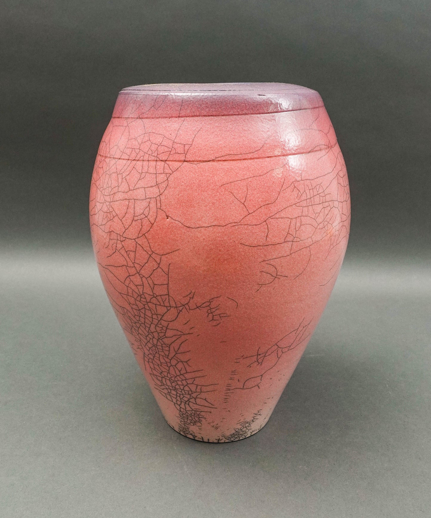 Galloway 1987 Signed Vintage Crackled Glazed Raku Studio Art Pottery Vase 12"