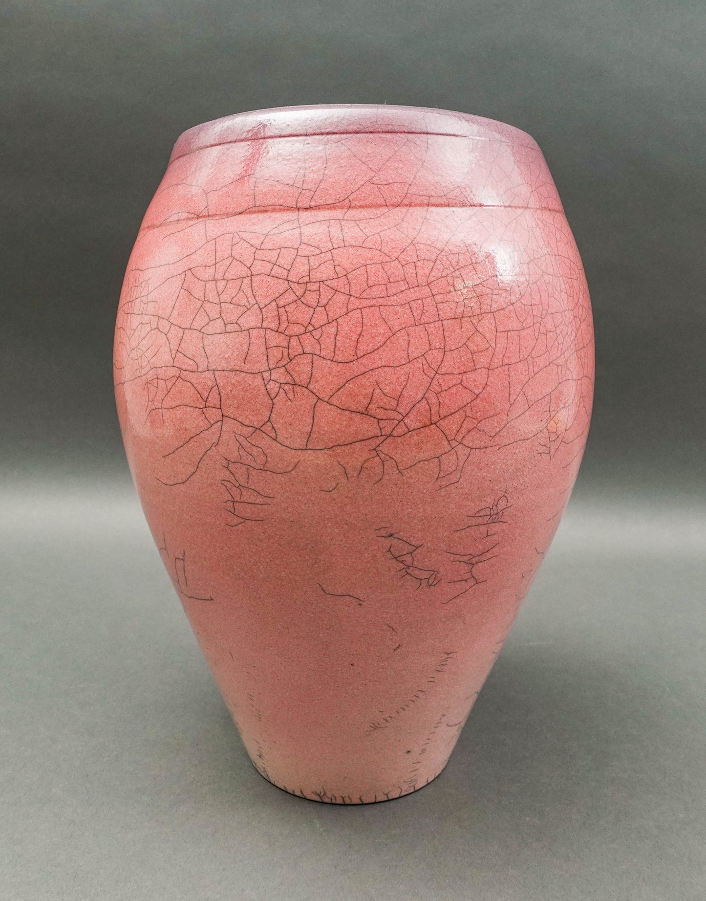 Galloway 1987 Signed Vintage Crackled Glazed Raku Studio Art Pottery Vase 12"