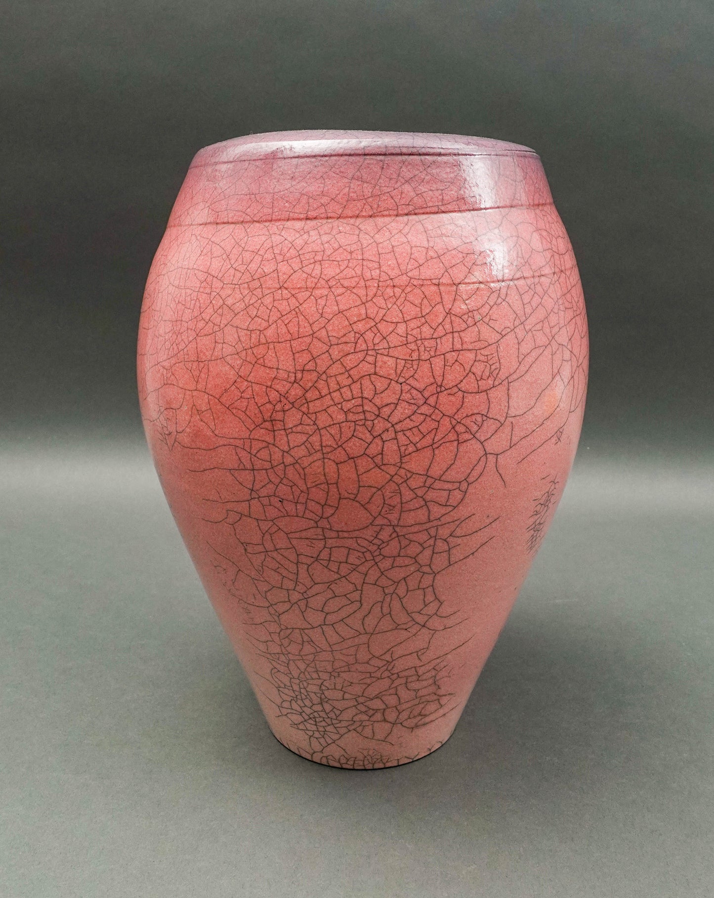 Galloway 1987 Signed Vintage Crackled Glazed Raku Studio Art Pottery Vase 12"