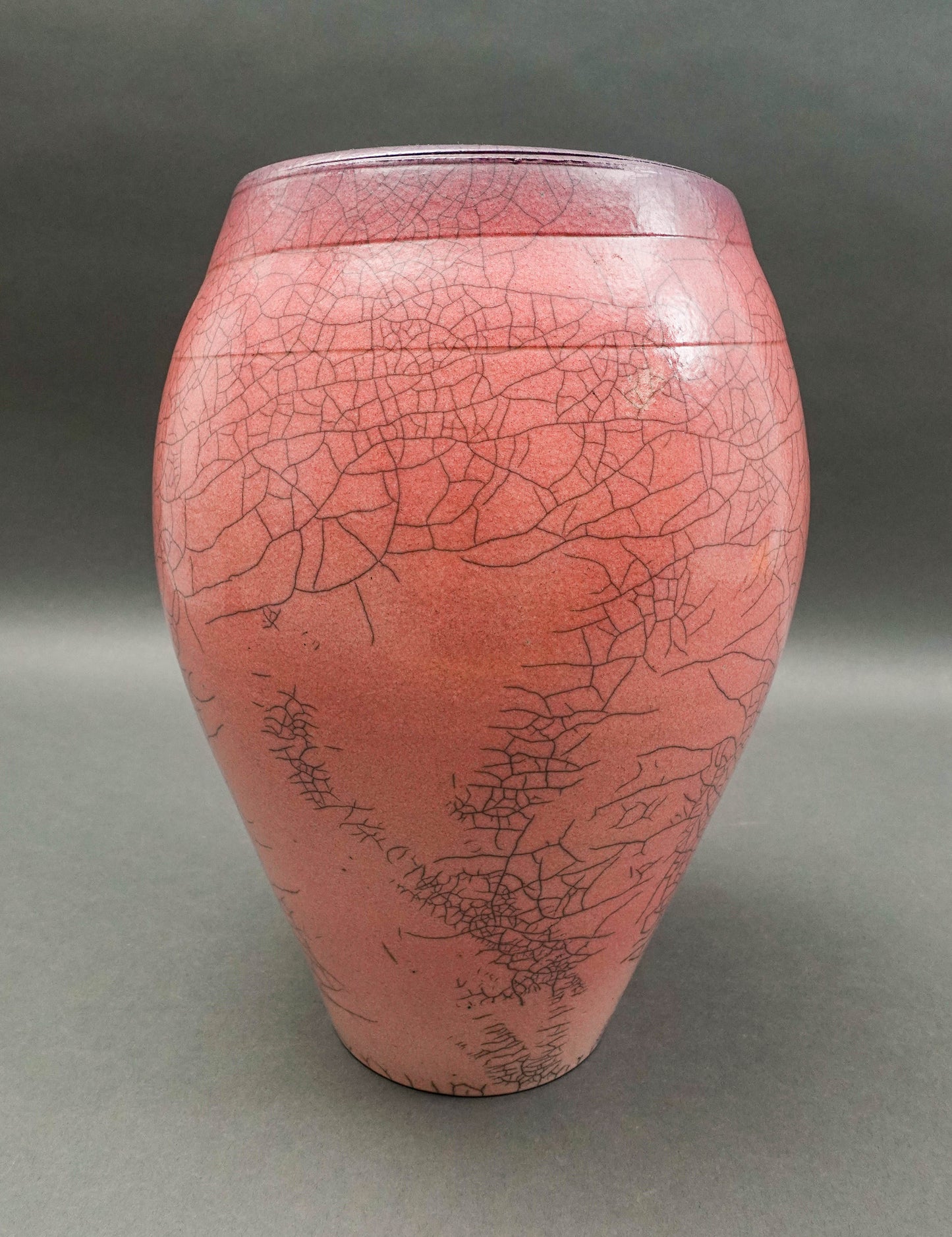 Galloway 1987 Signed Vintage Crackled Glazed Raku Studio Art Pottery Vase 12"
