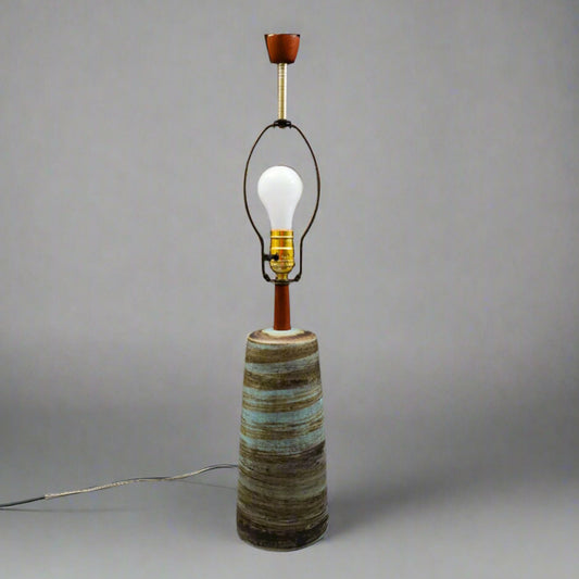 Jane Gordon Martz Signed Marshall Studios Vintage MCM Ceramic Pottery Table Lamp