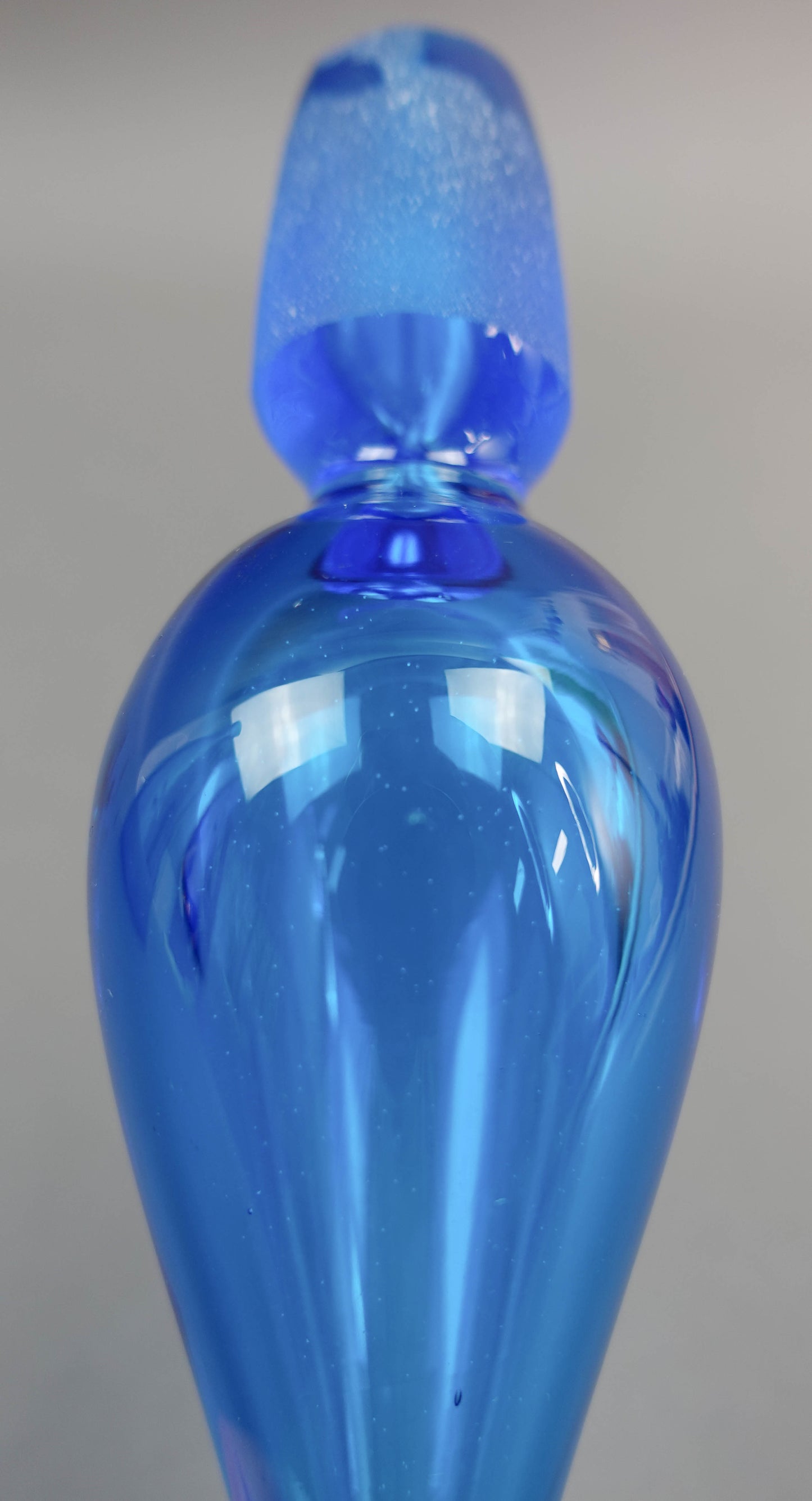 Blenko By Winslow Anderson MCM Blue Glass Decanter Bottle With Stopper # 920-L