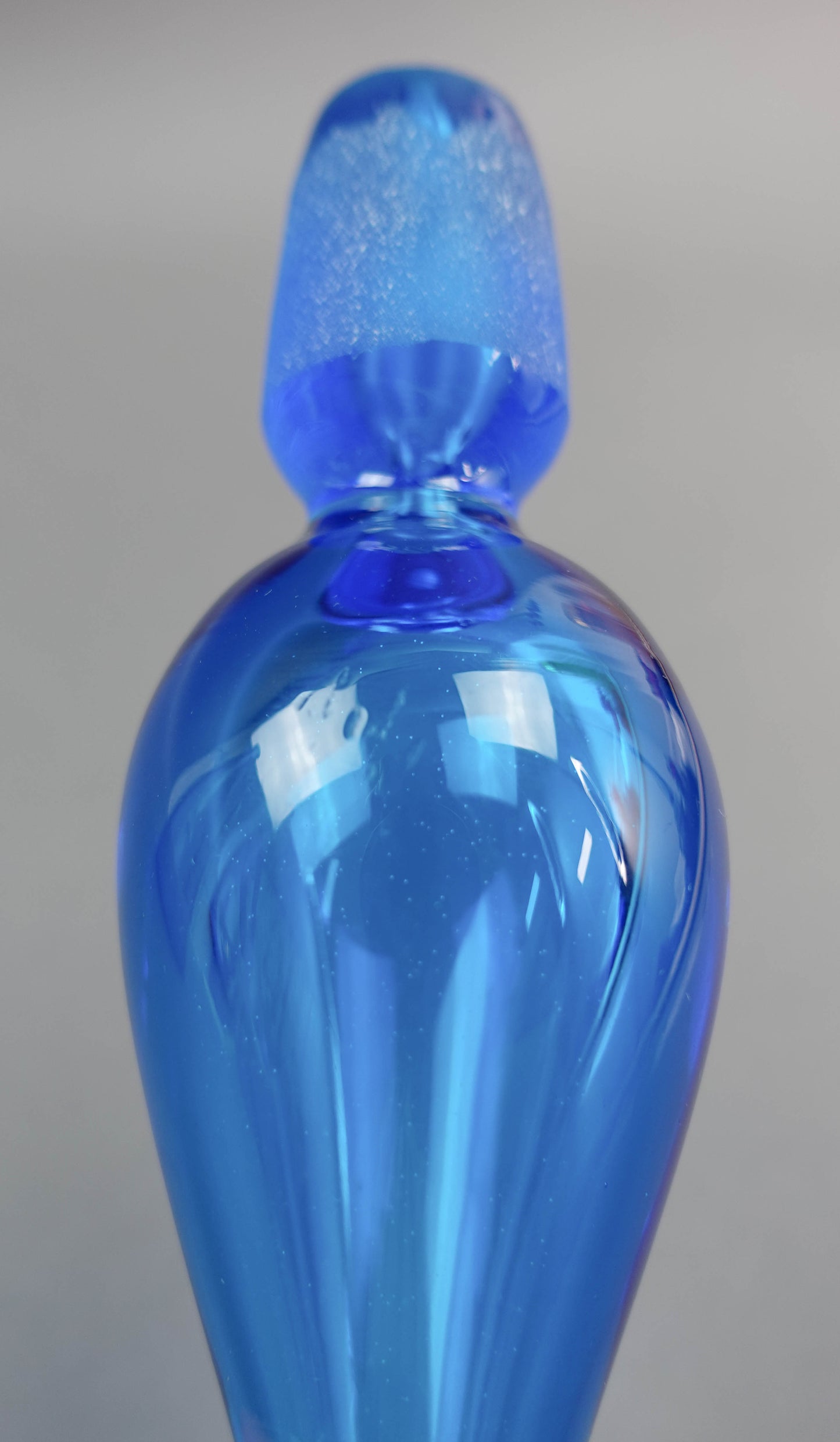 Blenko By Winslow Anderson MCM Blue Glass Decanter Bottle With Stopper # 920-L