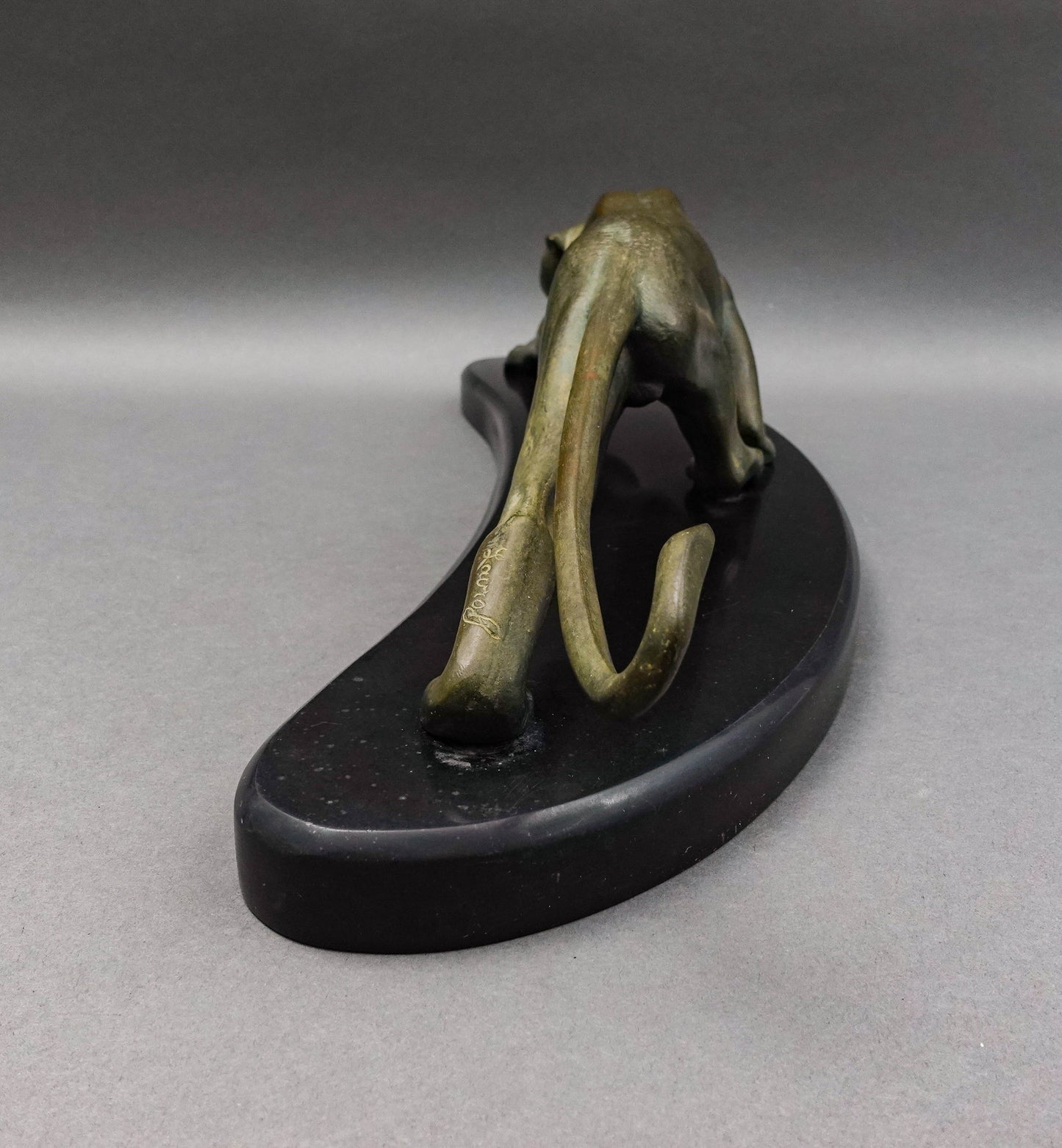 Georges Lavroff (Russian 1895-1961) Signed Bronze Panther Sculpture Slate Base
