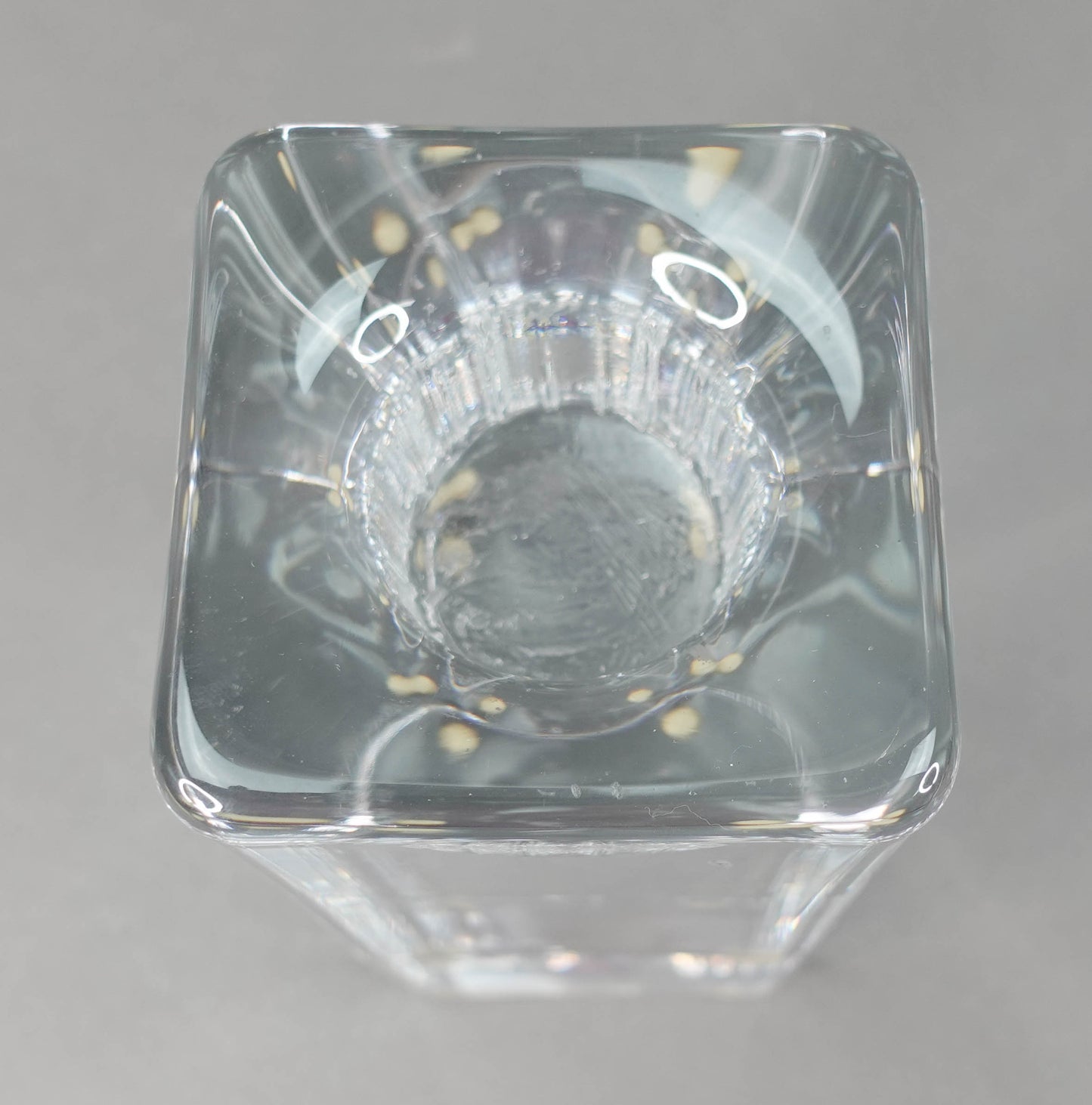 Kosta Boda Gorin Waff Signed & Numbered Heavy Cube Crystal Glass Candle Holder