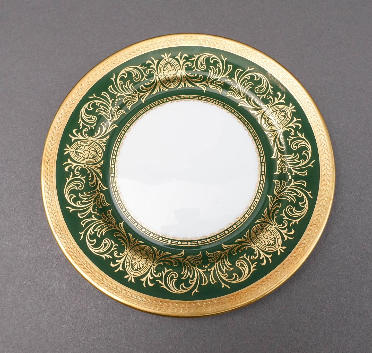 Aynsley England Imperial 193 Laurel Green Gold Bread & Butter Plates Set Of 6
