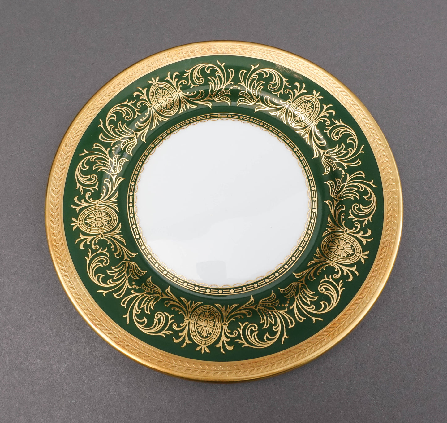 Aynsley England Imperial 193 Laurel Green Gold Bread & Butter Plates Set Of 6