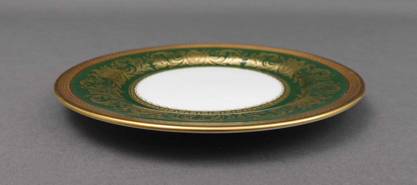 Aynsley England Imperial 193 Laurel Green Gold Bread & Butter Plates Set Of 6