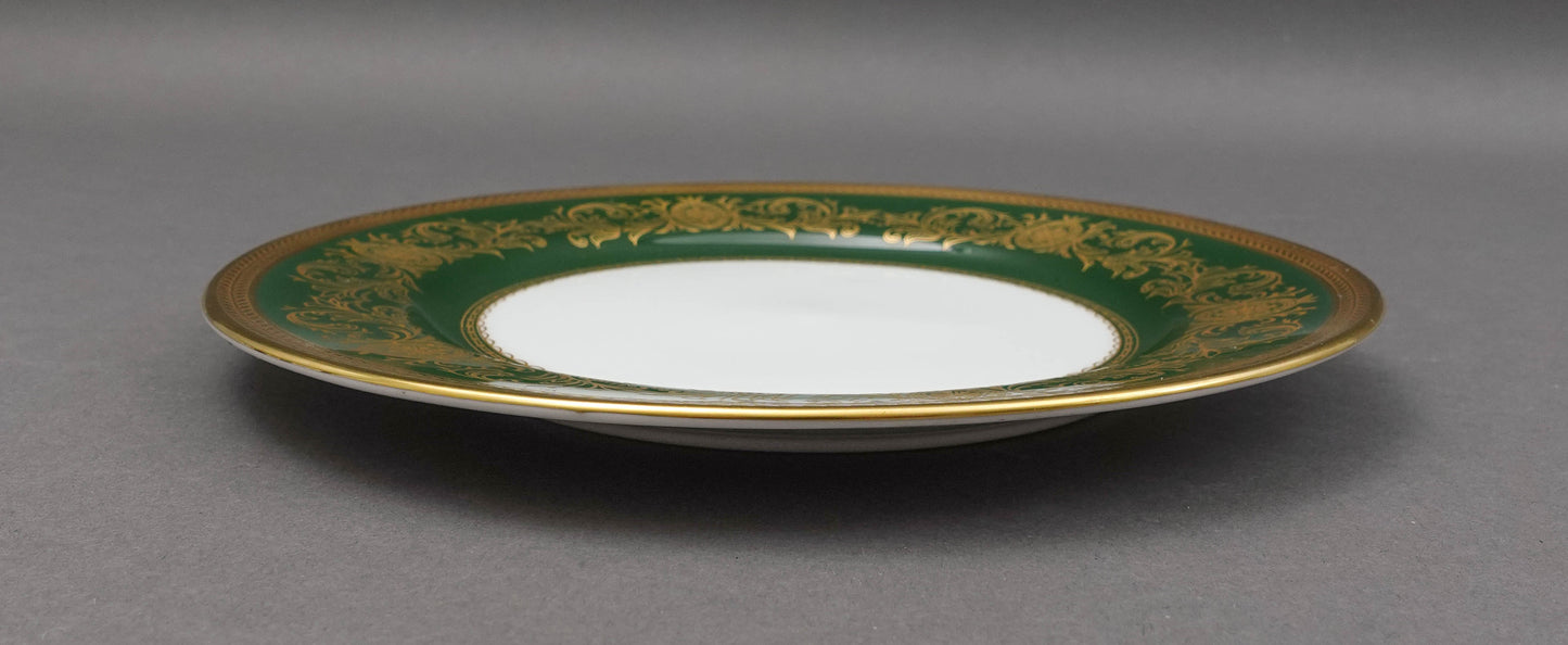 Aynsley England Imperial 193 Laurel Green Gold 8" Salad Plates Set Of 6