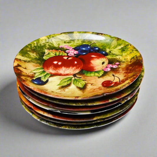 Rochard Limoges AJ Heritage Still Life Fruit 5.25" Bread & Butter Plate Set Of 6