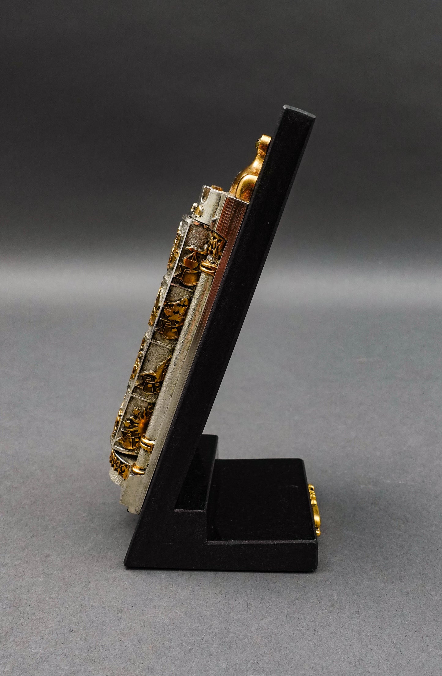 Frank Meisler Judiaca 12 Tribes Rotating Mezuzah Case Sculpture On Marble Stand