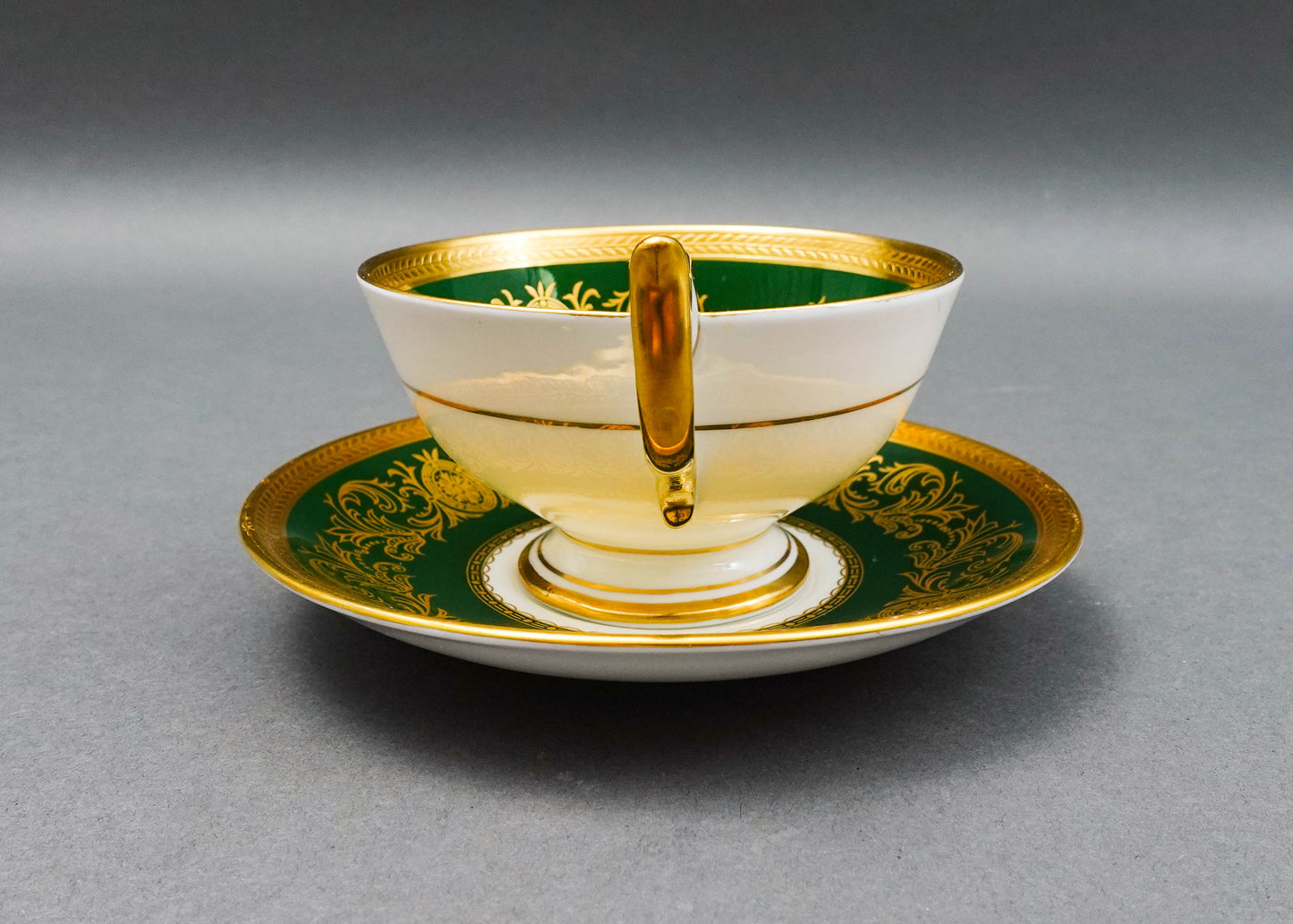 Aynsley England Imperial 193 Laurel Green Gold Cup & Saucer Set
