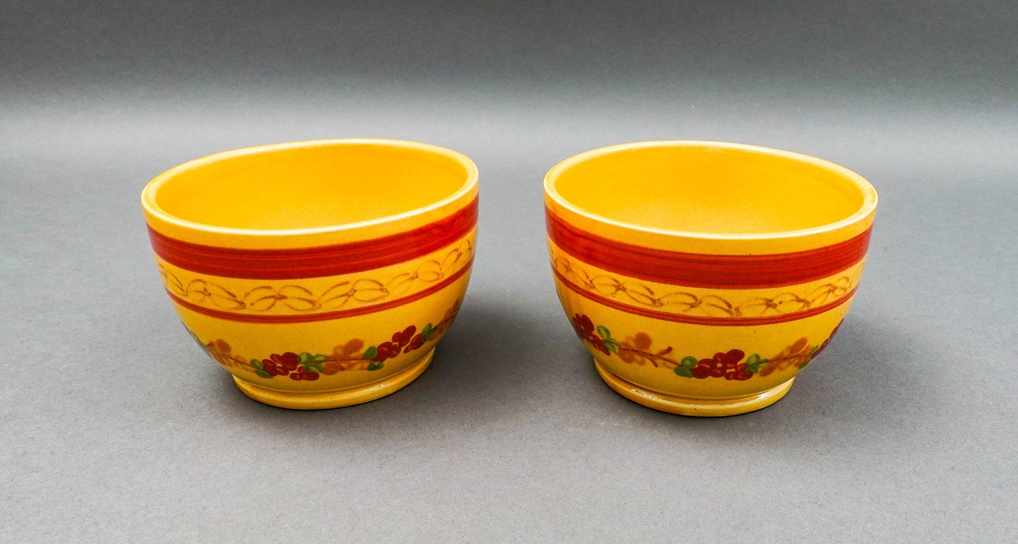 Terre E Provence France Pottery Enveu Souleo 5" Coupe Cereal Bowl Set Of 2