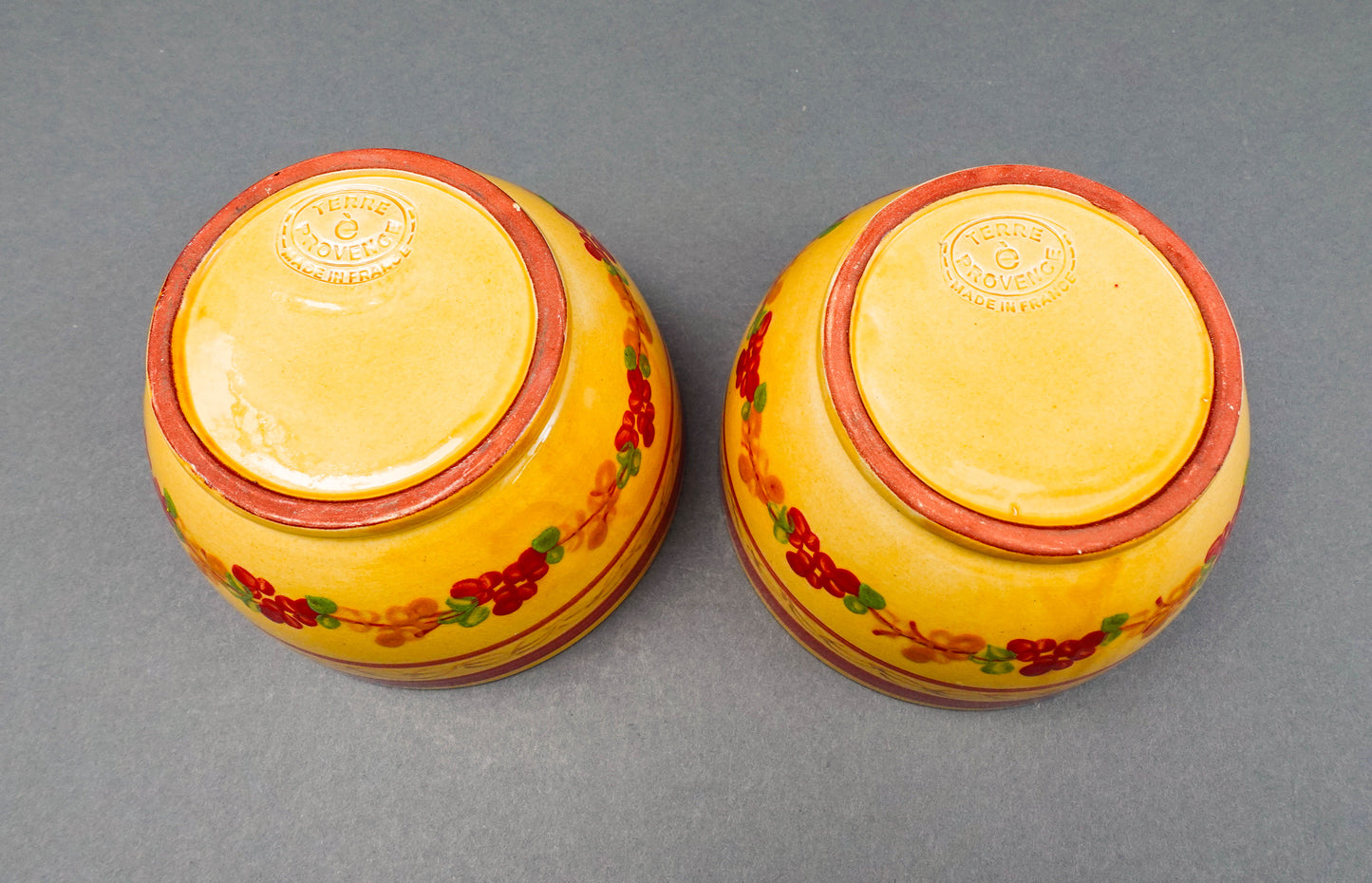 Terre E Provence France Pottery Enveu Souleo 5" Coupe Cereal Bowl Set Of 2