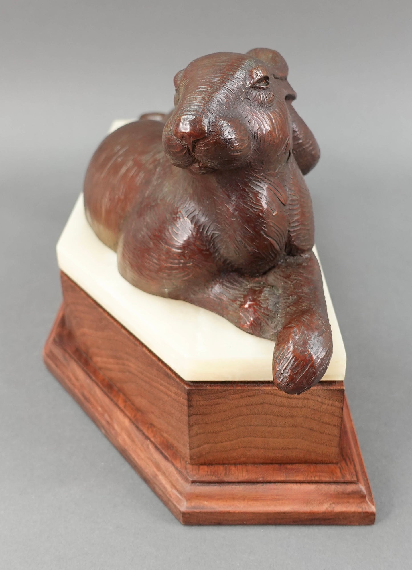 Tim Cherry (American B. 1965) Signed Rabbit Hare Bronze Sculpture L Edition 3/25