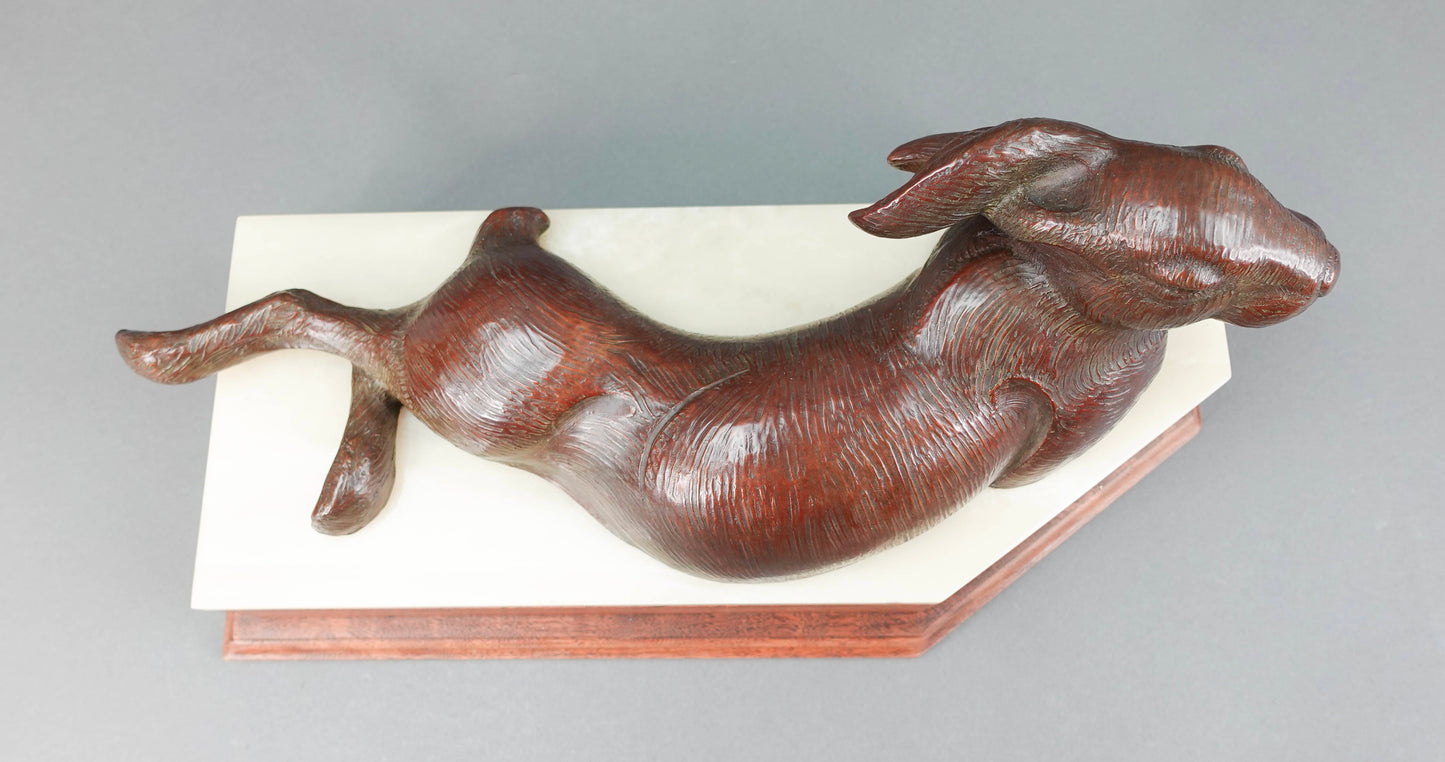 Tim Cherry (American B. 1965) Signed Rabbit Hare Bronze Sculpture L Edition 3/25