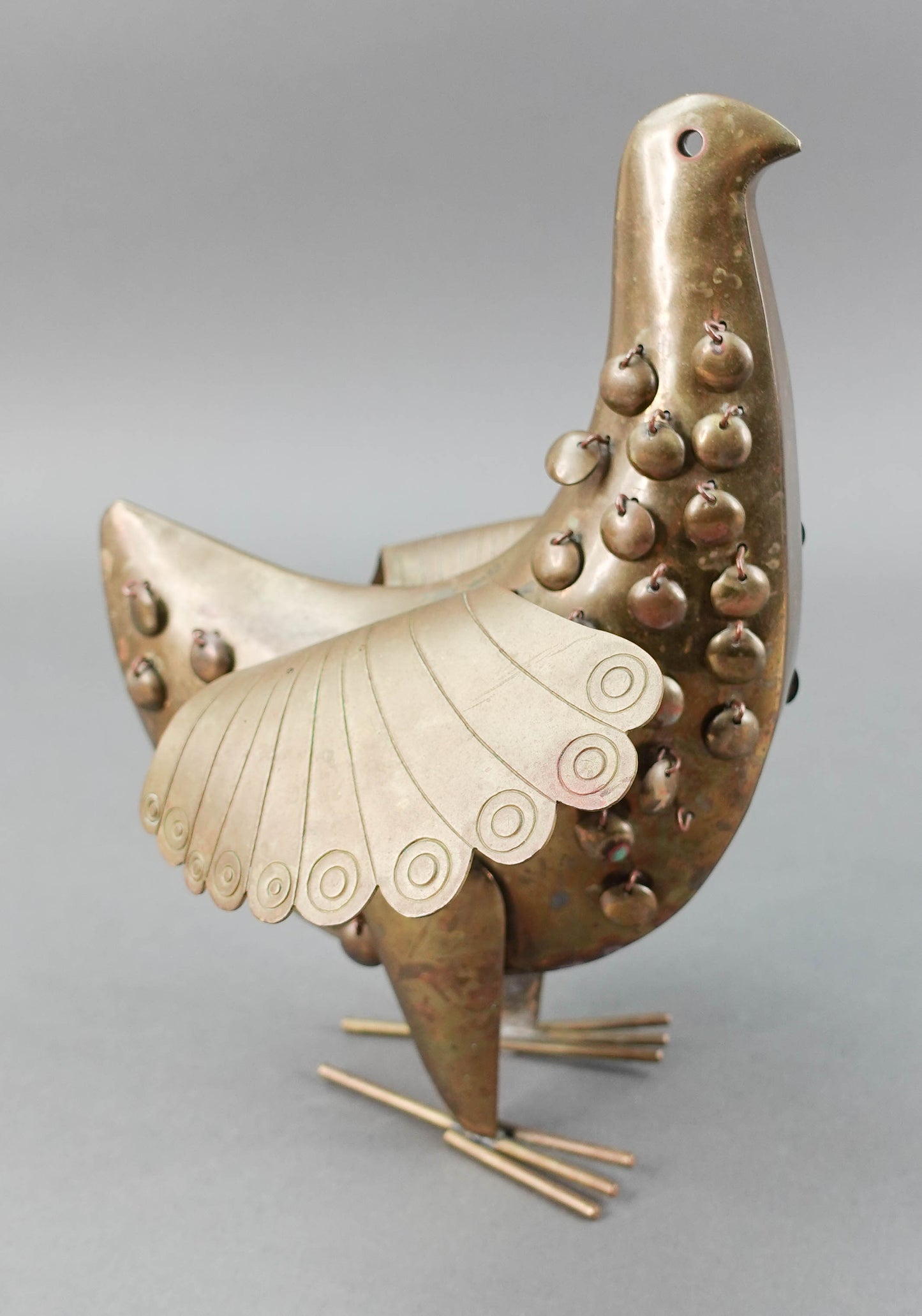 Oswaldo Guyasamin Joaquin Taller Ecuador MCM Brass Bird Metal Art Sculpture