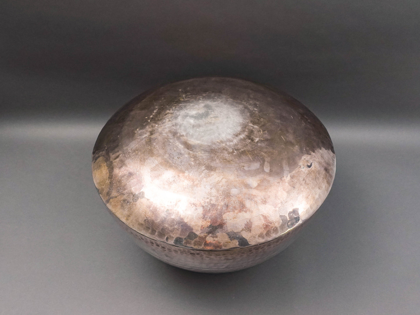 Gervasoni Blu Italy Hammered Silver Plate Metal Container Planter Vase 18"