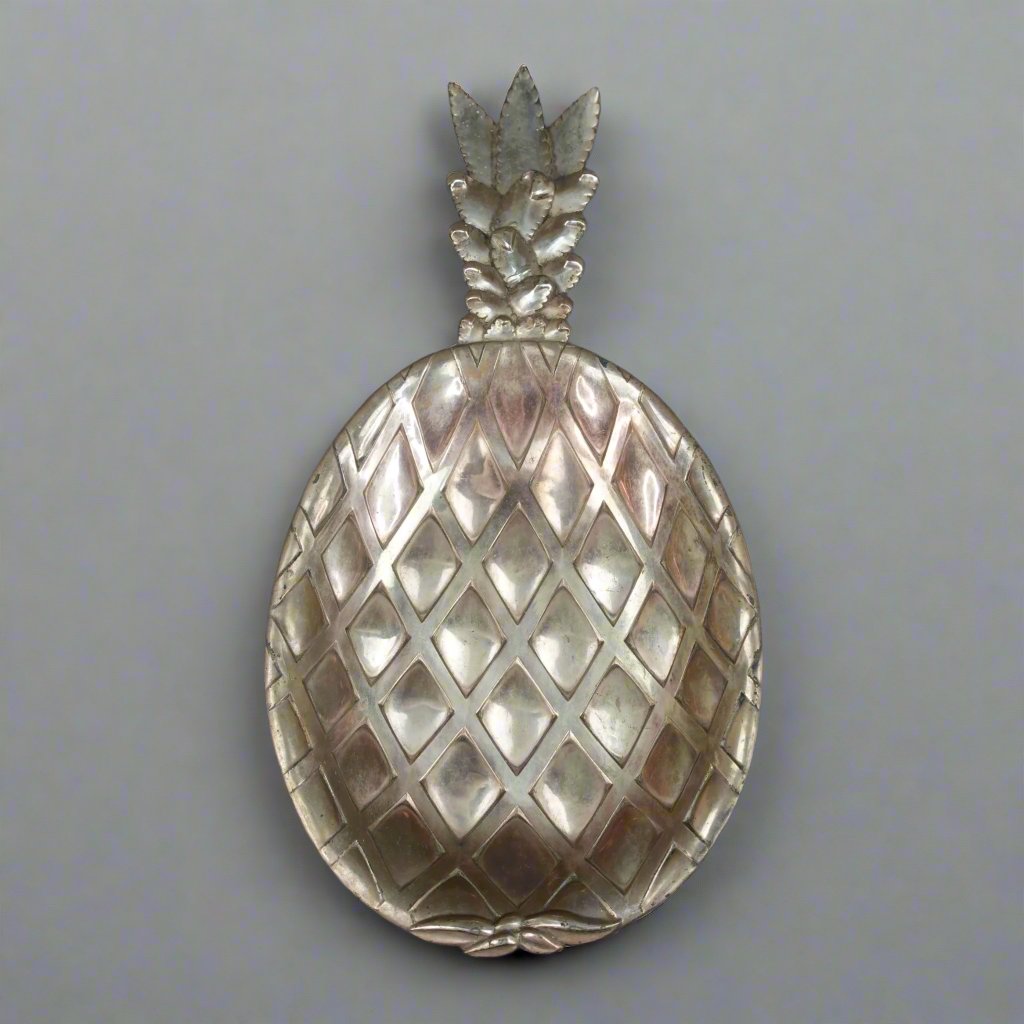 Eleanor Claire Vintage Silver Plate Pineapple Large Tray Dish 15 1/2"