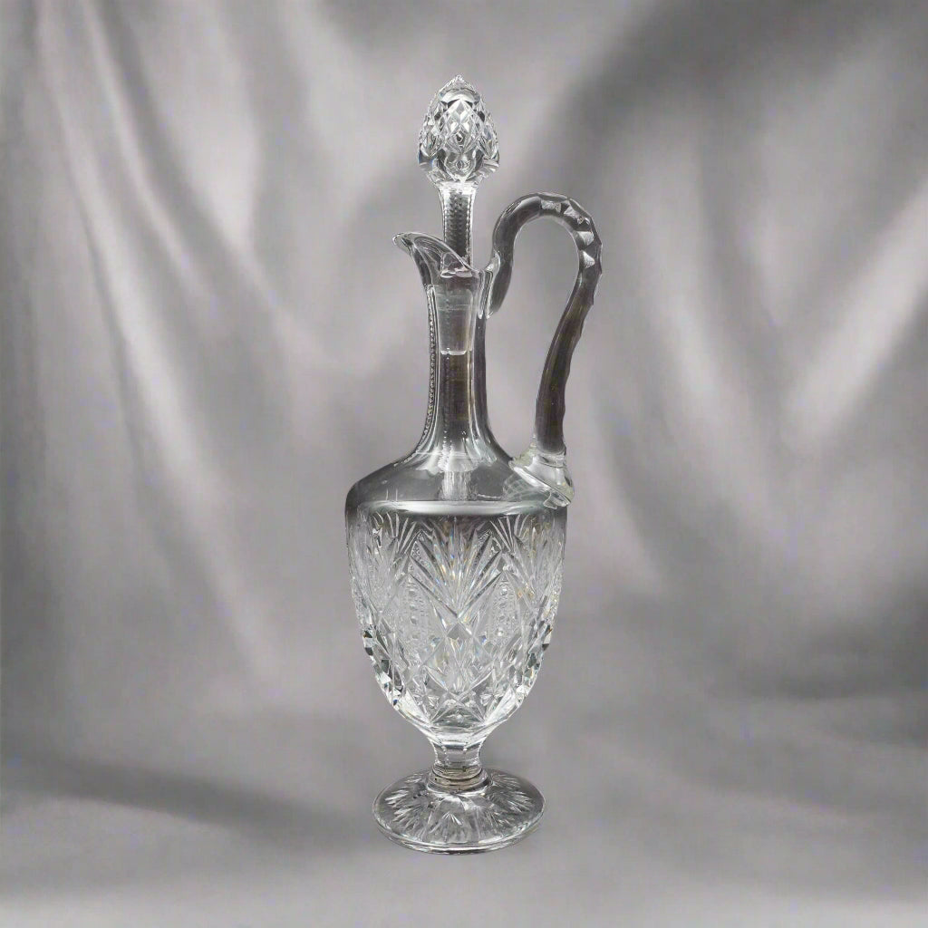 St. Louis France Florence Pineapple Cut Crystal Wine Decanter With Stopper 15.5"