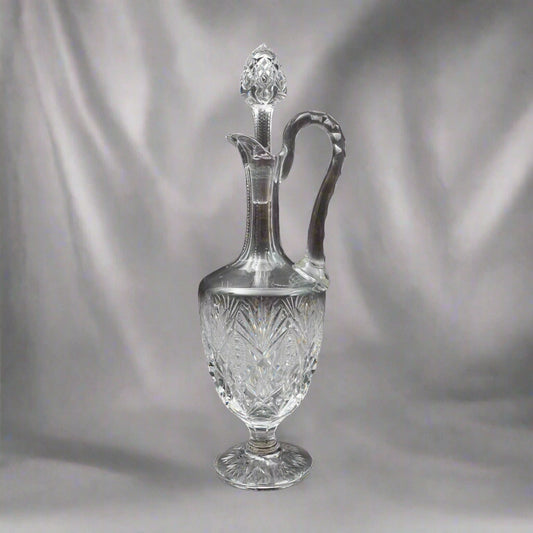 St. Louis France Florence Pineapple Cut Crystal Wine Decanter With Stopper 15.5"