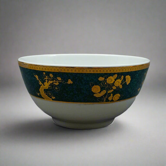 Cocema Fes Morocco Prestige Design Green Gold Porcelain Fruit Cereal Bowl Set 6