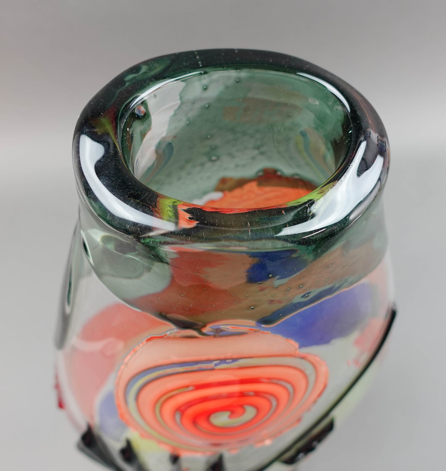 Mario Badioli (Italy, B.1940) Signed Murano Art Glass Abstract Face Vase 18 1/2"