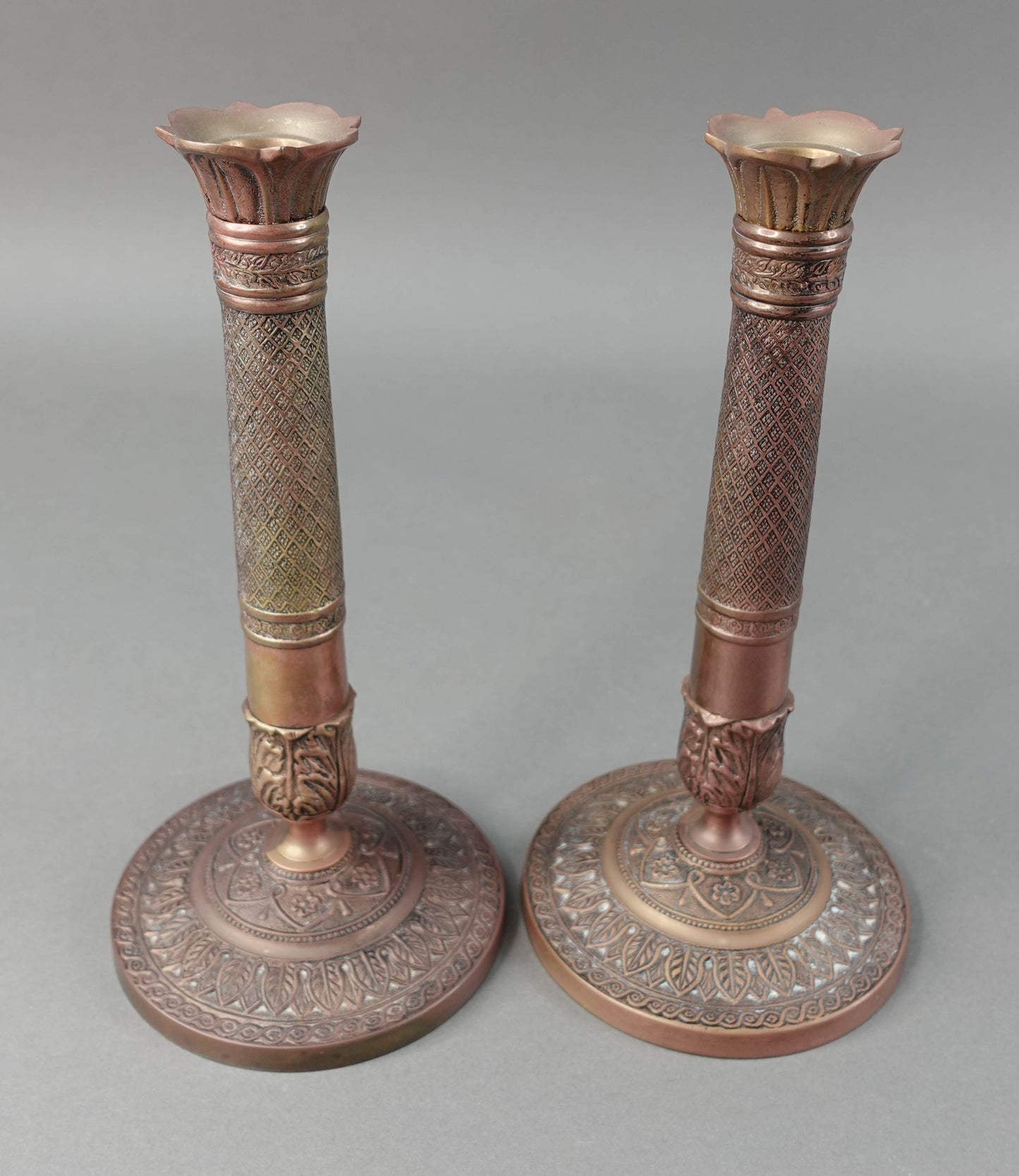 Mottahedeh Historic Charleston Ornate Brass Candlesticks Candle Holders Set Of 2