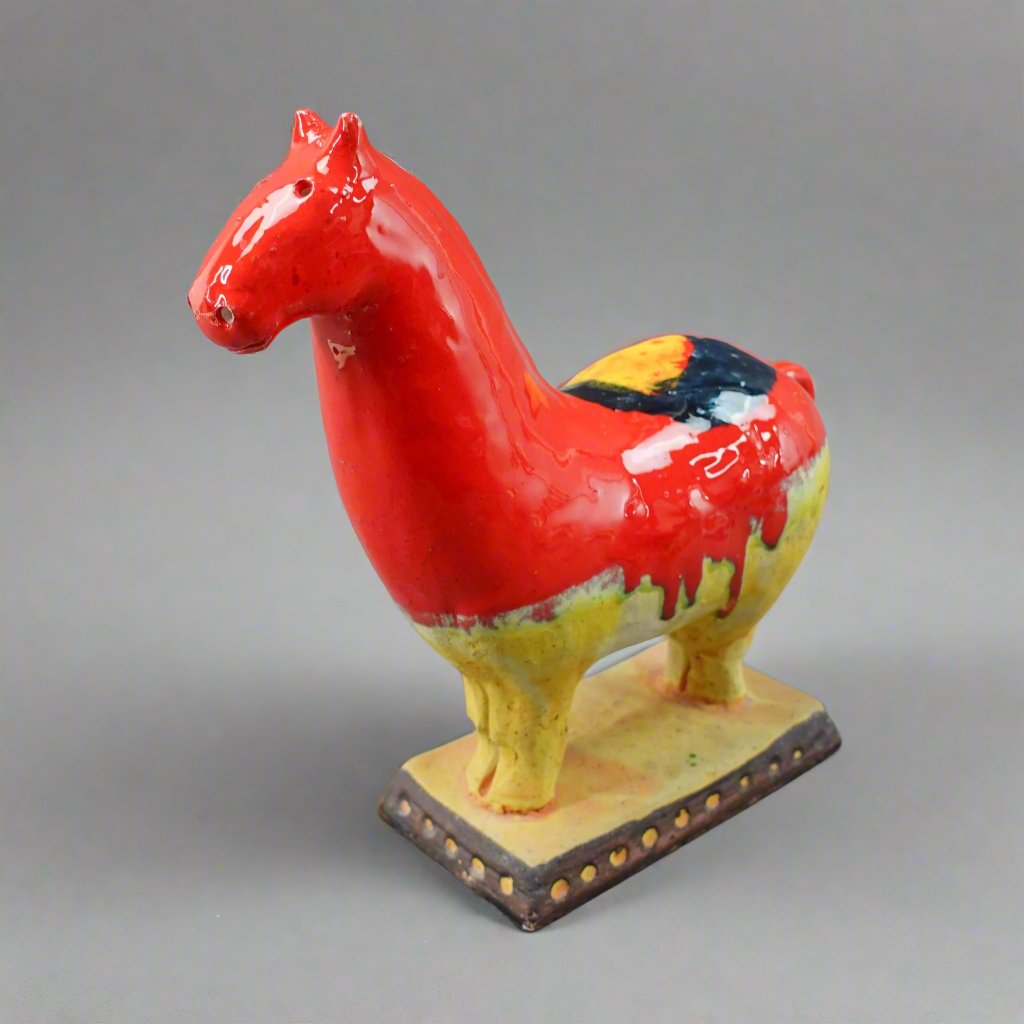 Ivo De Santis Gli Etruschi Raymor MCM Italian Art Pottery Orange Horse Figurine