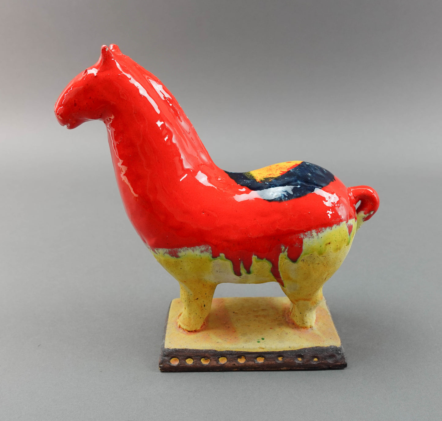 Ivo De Santis Gli Etruschi Raymor MCM Italian Art Pottery Orange Horse Figurine